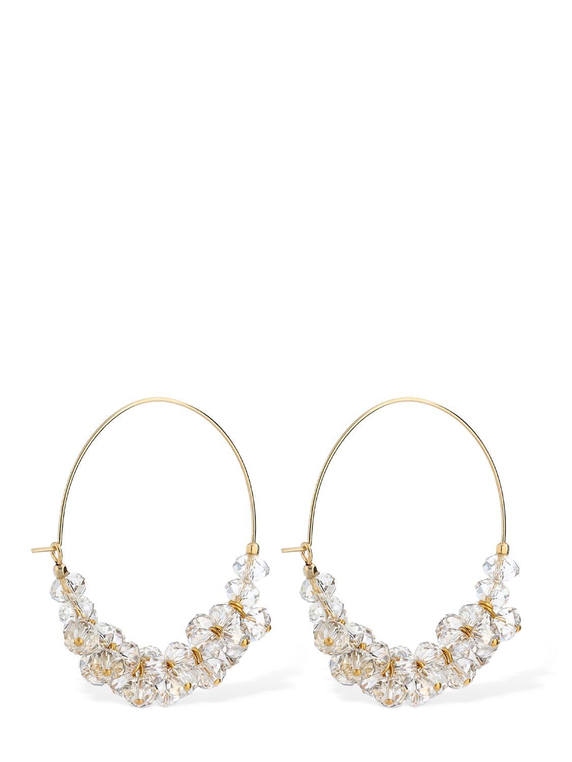 Shop Isabel Marant Polly Glass Hoop Earrings In Gold