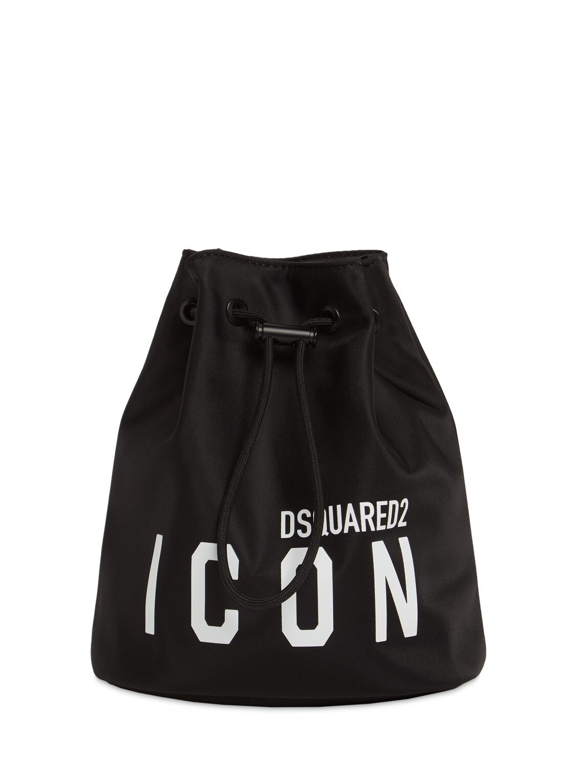 Dsquared2 Be Icon Nylon Bucket Pouch In Black