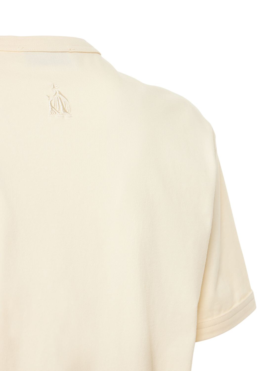 Shop Lanvin Logo Cotton Jersey T-shirt In Ecru