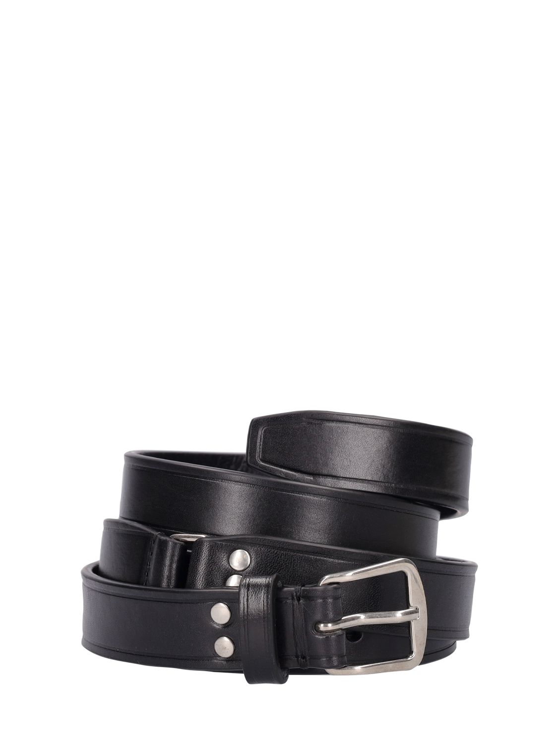 Ann Demeulemeester 3.5cm Double Leather Belt In Black | ModeSens