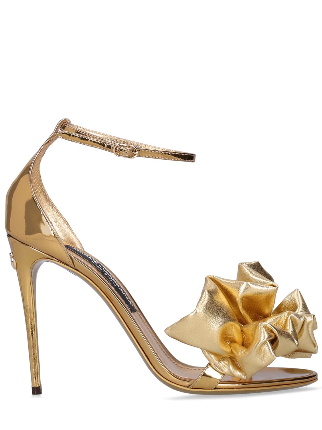 DOLCE & GABBANA 105MM LAMINATED LEATHER SANDALS