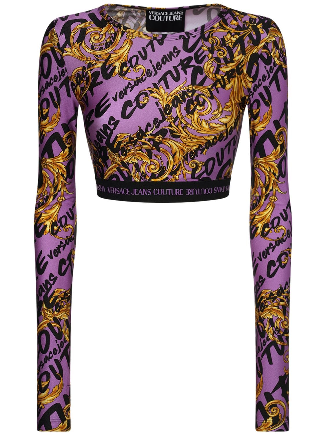 VERSACE JEANS COUTURE Printed Lycra Cropped T-shirt