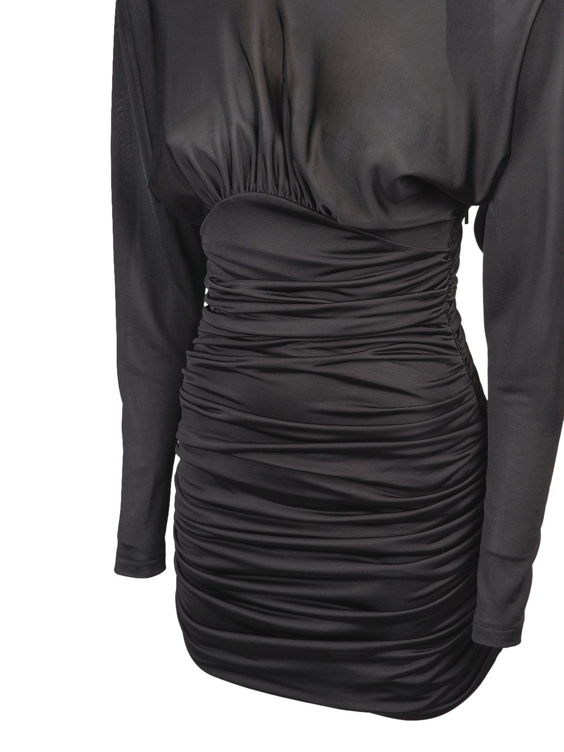 Shop Saint Laurent Jersey Mini Dress In Black