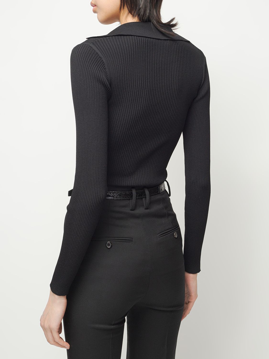 Shop Saint Laurent Knitted Sweater In Black