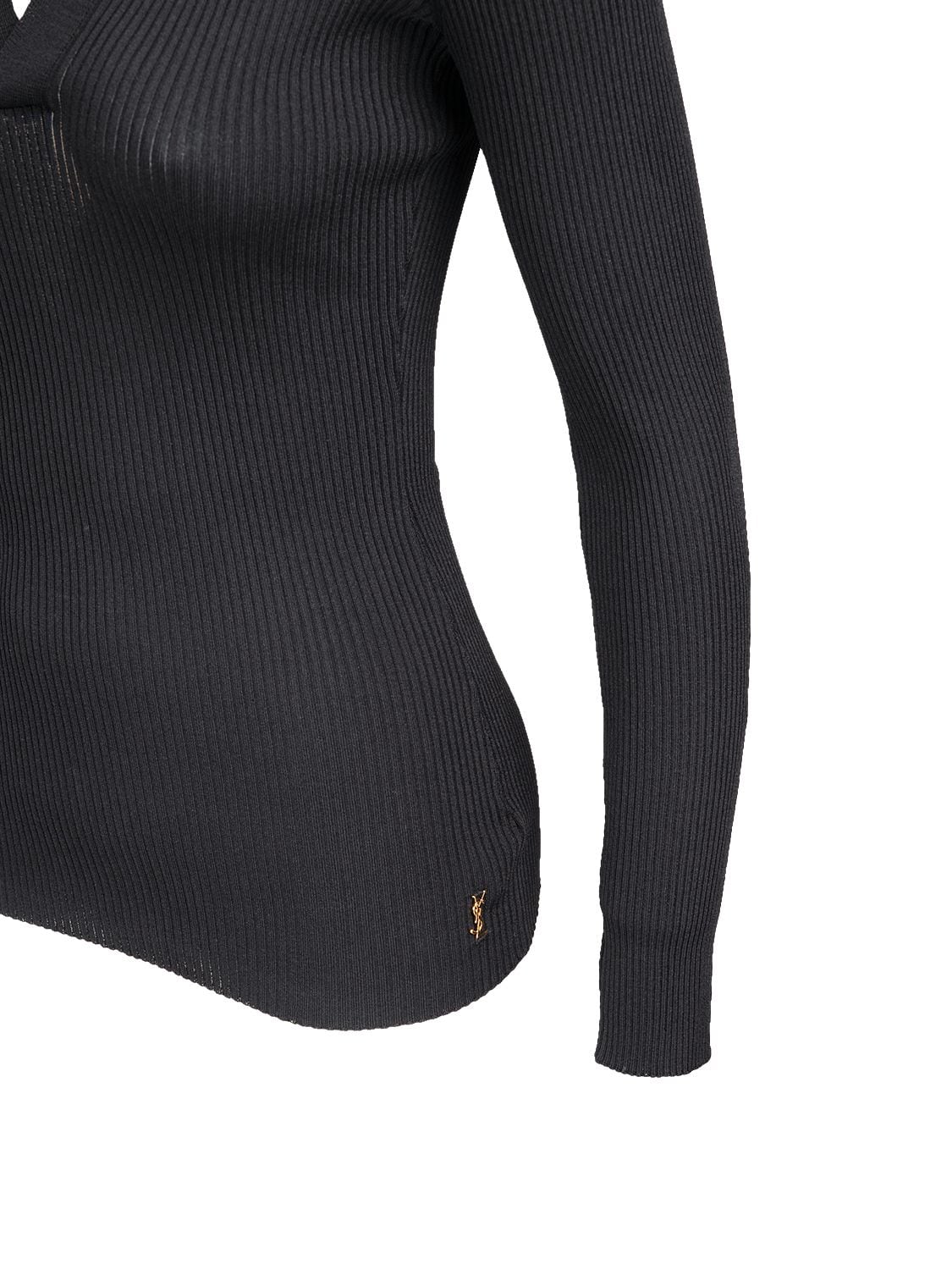 Shop Saint Laurent Knitted Sweater In Black