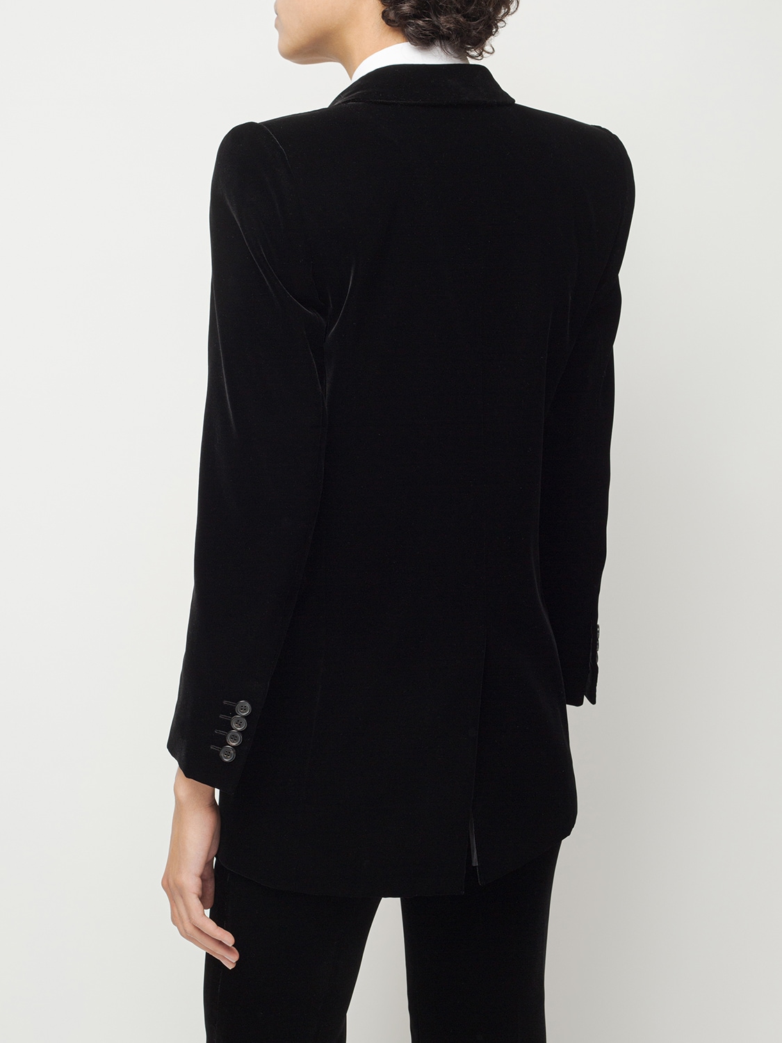 Saint Laurent Tailleur Velvet Jacket In Black | ModeSens