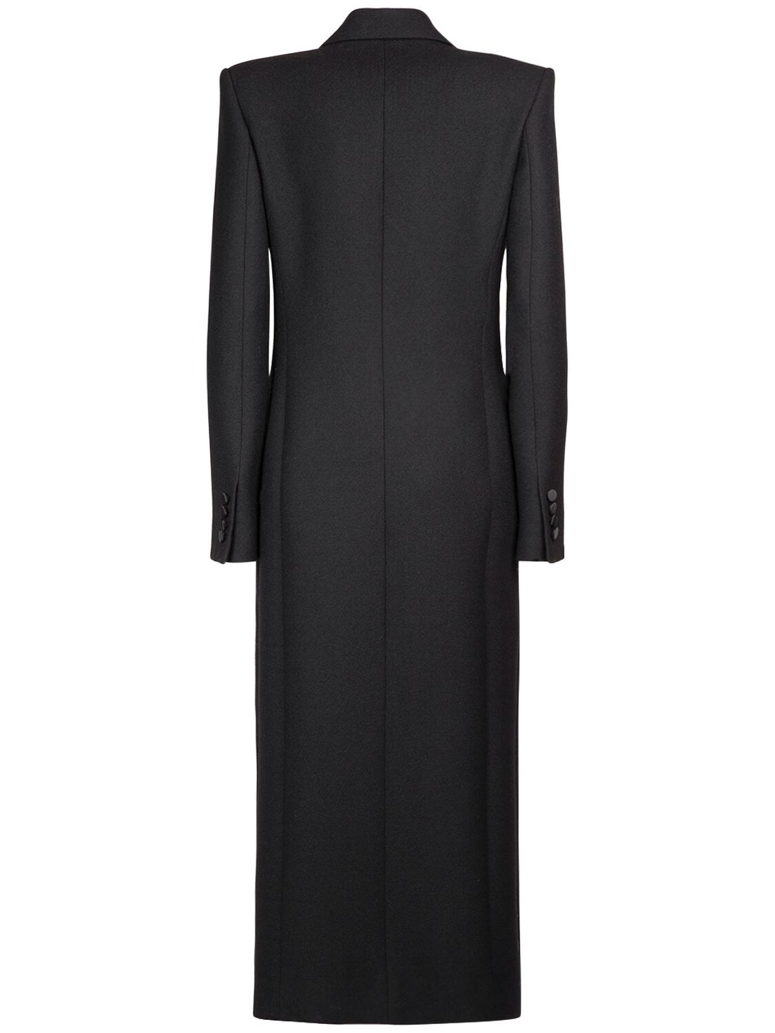 Shop Saint Laurent Tux Double Breast Coat In Black