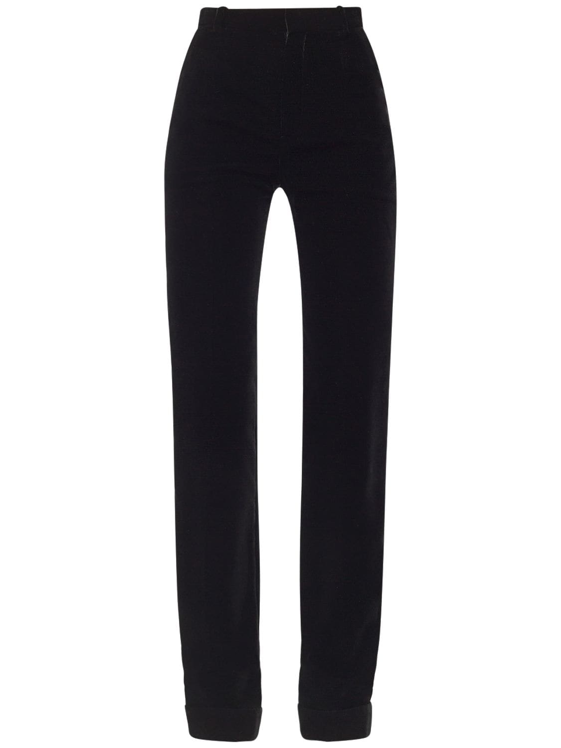 Saint Laurent Tailleur Velvet Pants In Black