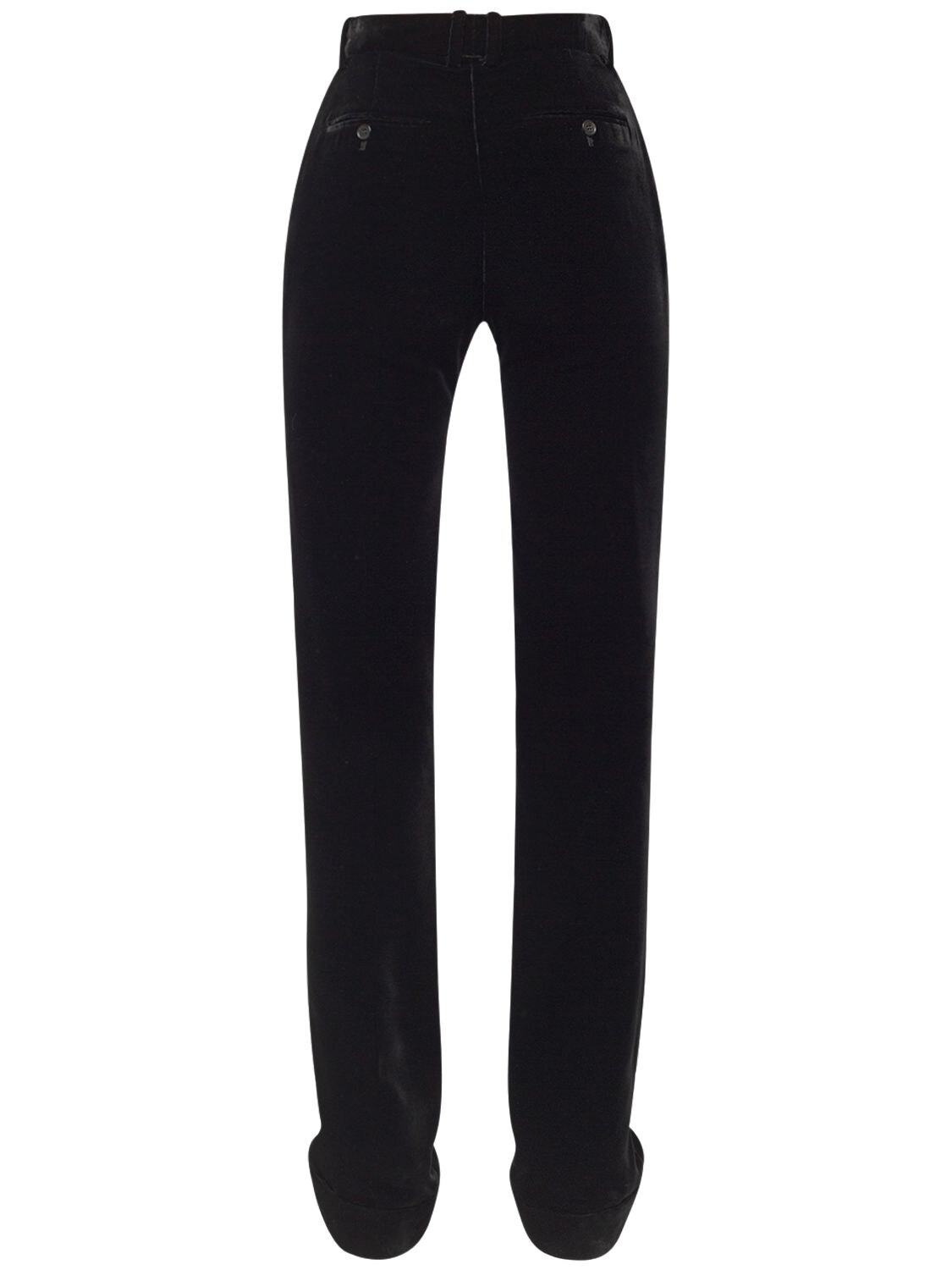 Shop Saint Laurent Tailleur Velvet Pants In Black