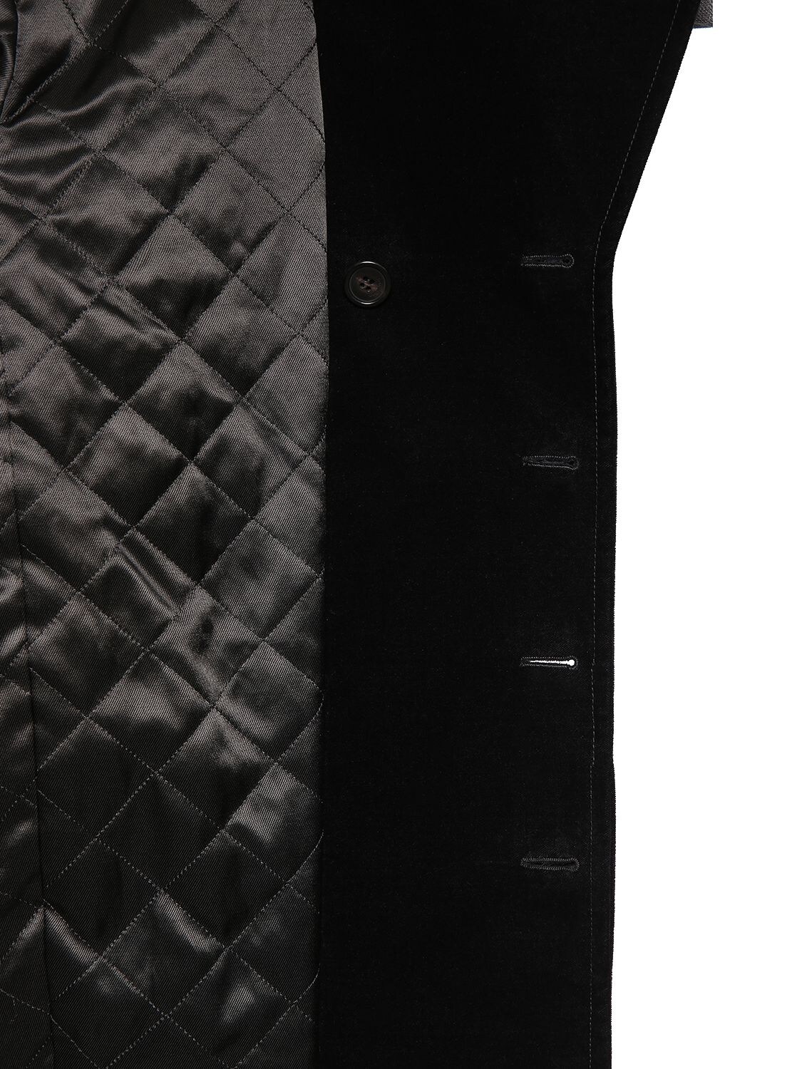 Shop Saint Laurent Oversize Velvet Coat In Noir