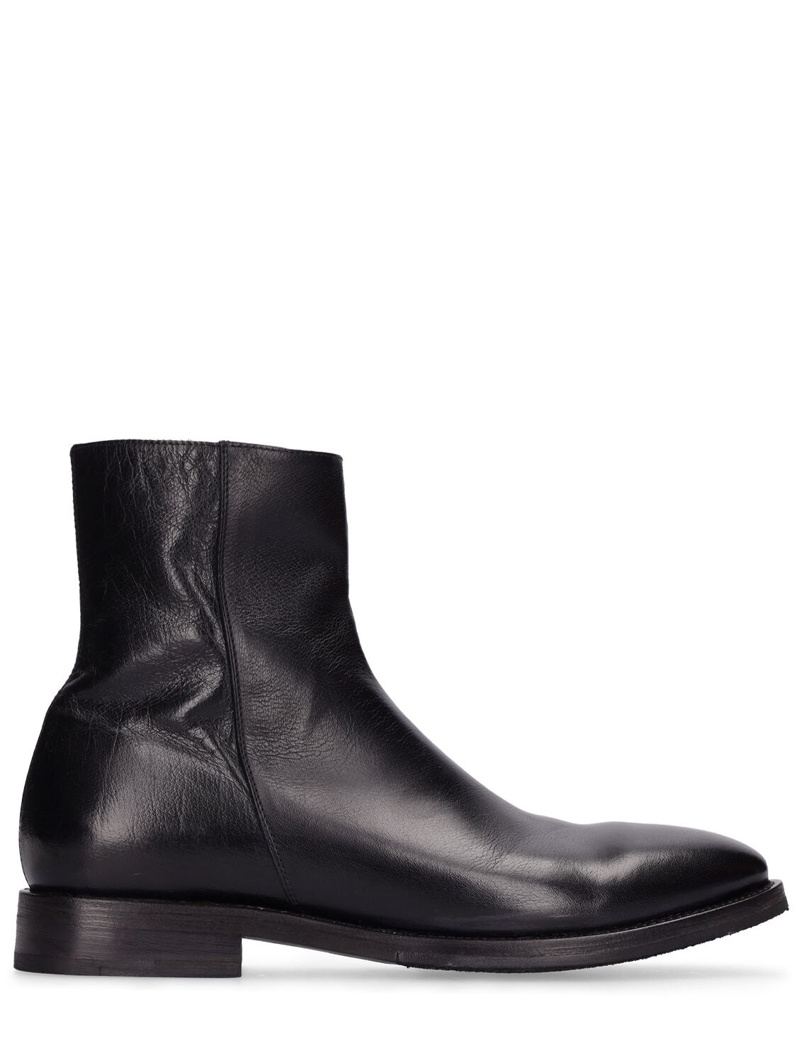 Alberto Fasciani Leather Ankle Boots W/ Zip In Black