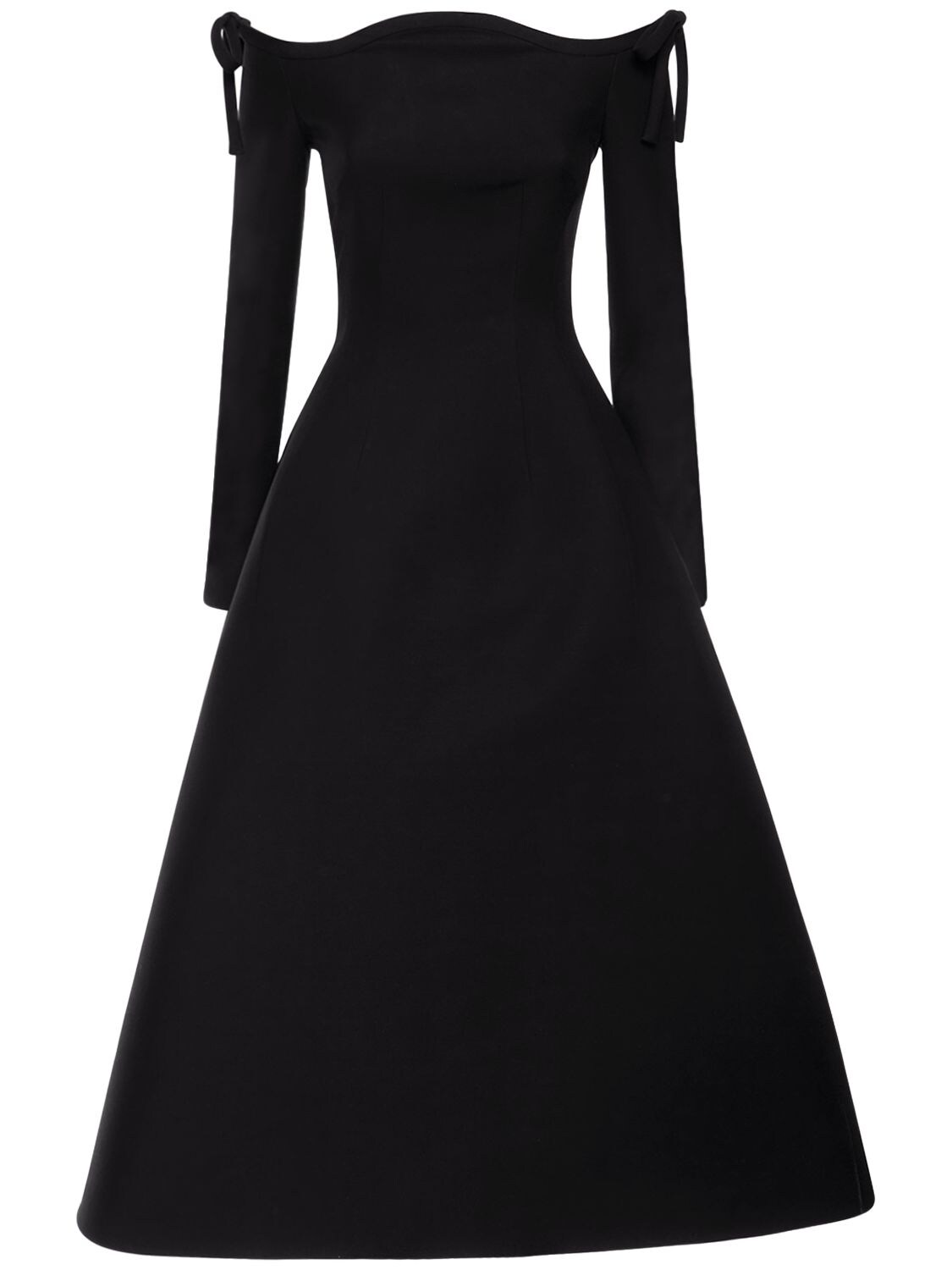 VALENTINO WOOL & SILK CREPE MIDI DRESS