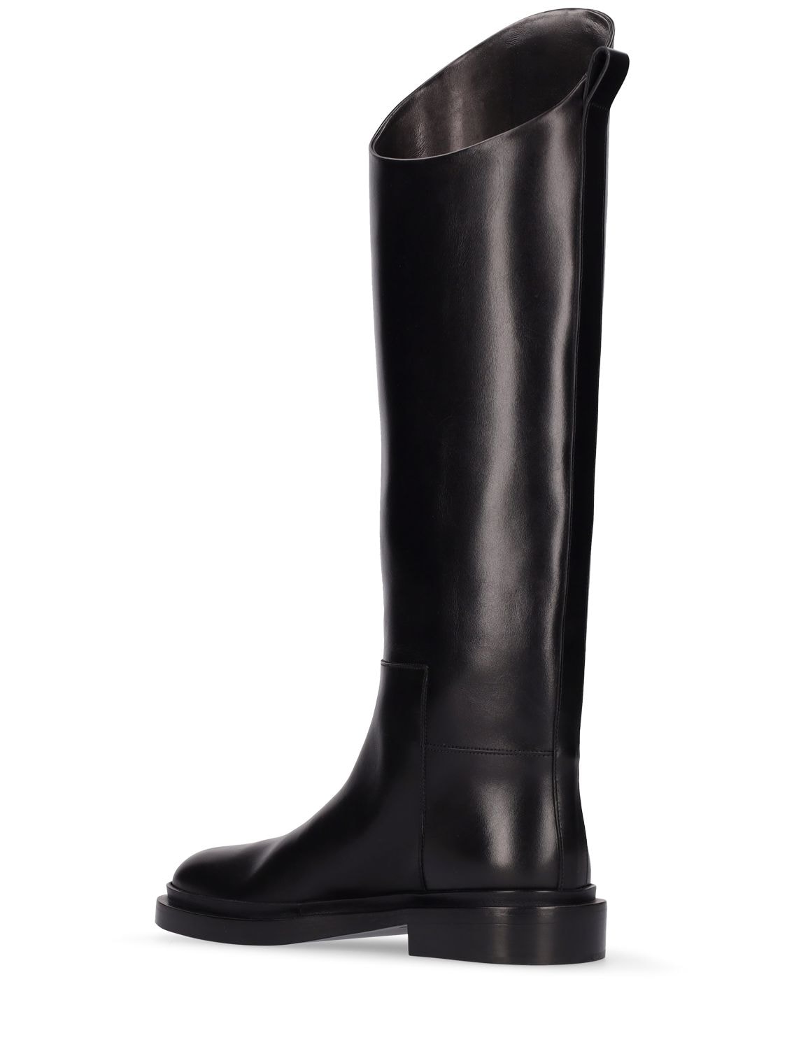 Shop Jil Sander 25mm Leather Riding Boots In Black