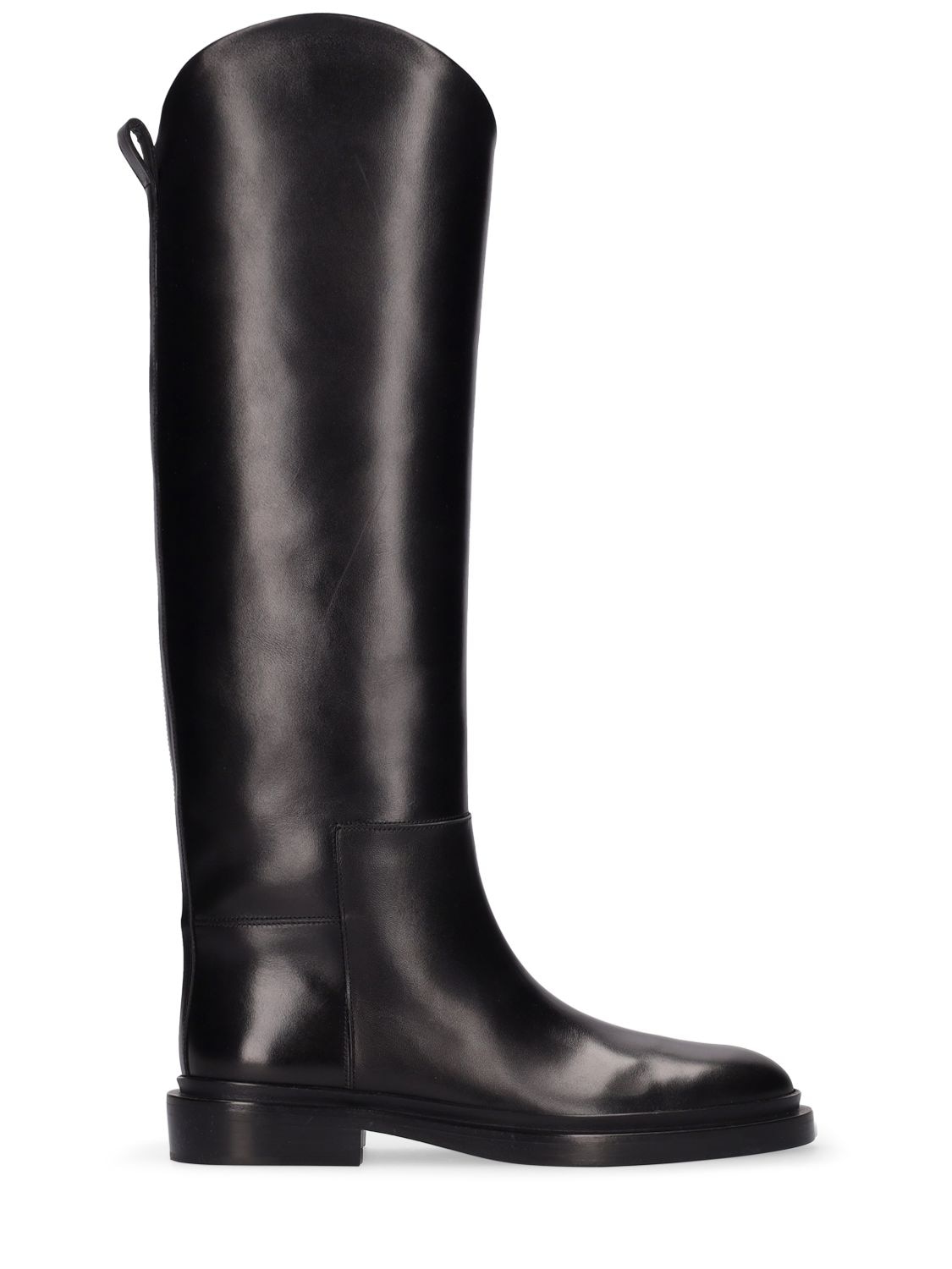 Shop Jil Sander 25mm Leather Riding Boots In Black