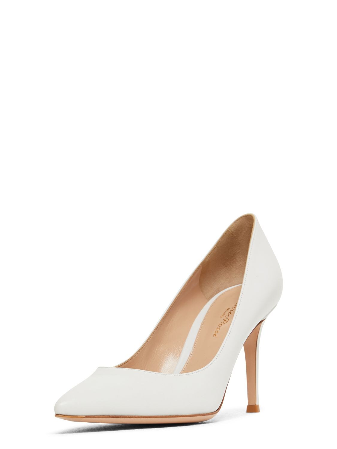 Shop Gianvito Rossi 85mm Gianvito Leather Pumps In White