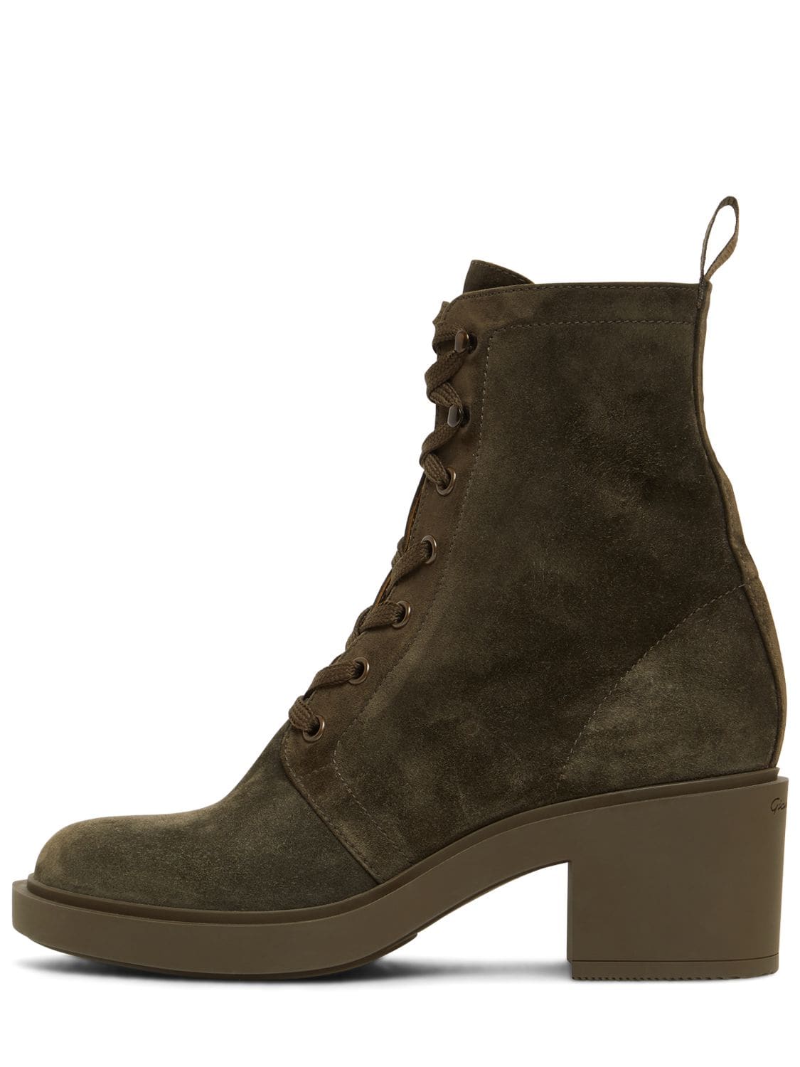 Gianvito Rossi 60mm Foster Suede Ankle Boots In Dark Olive