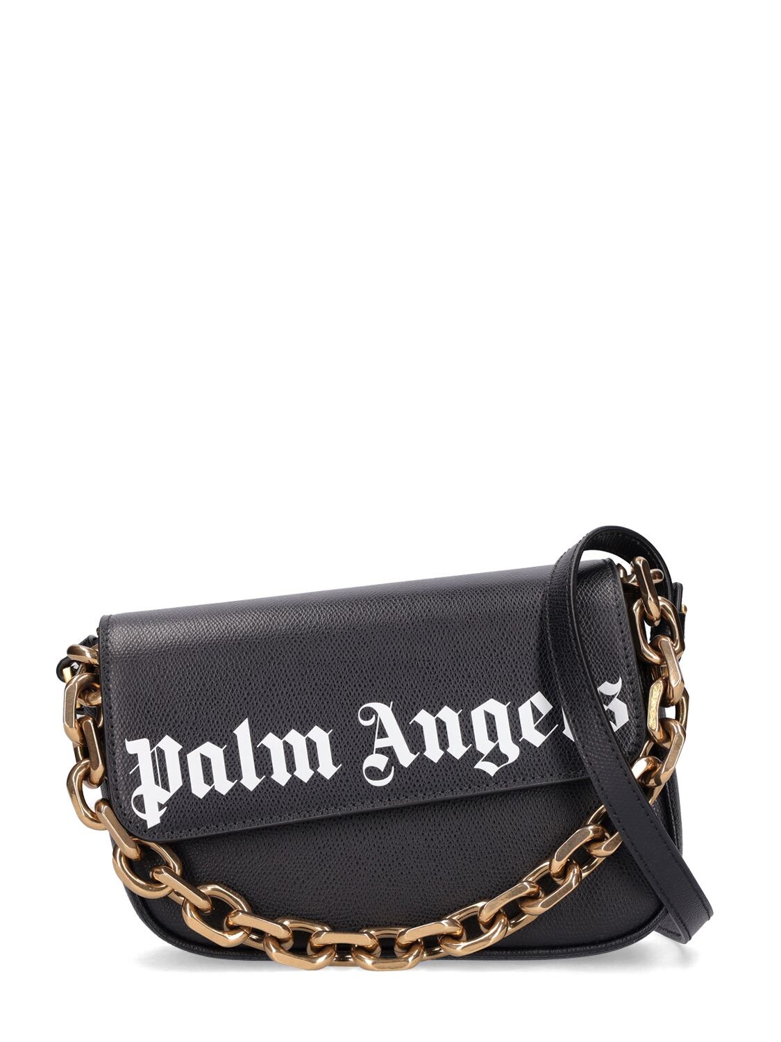 Palm Angels Crash Logo-print Shoulder Bag In Black,white