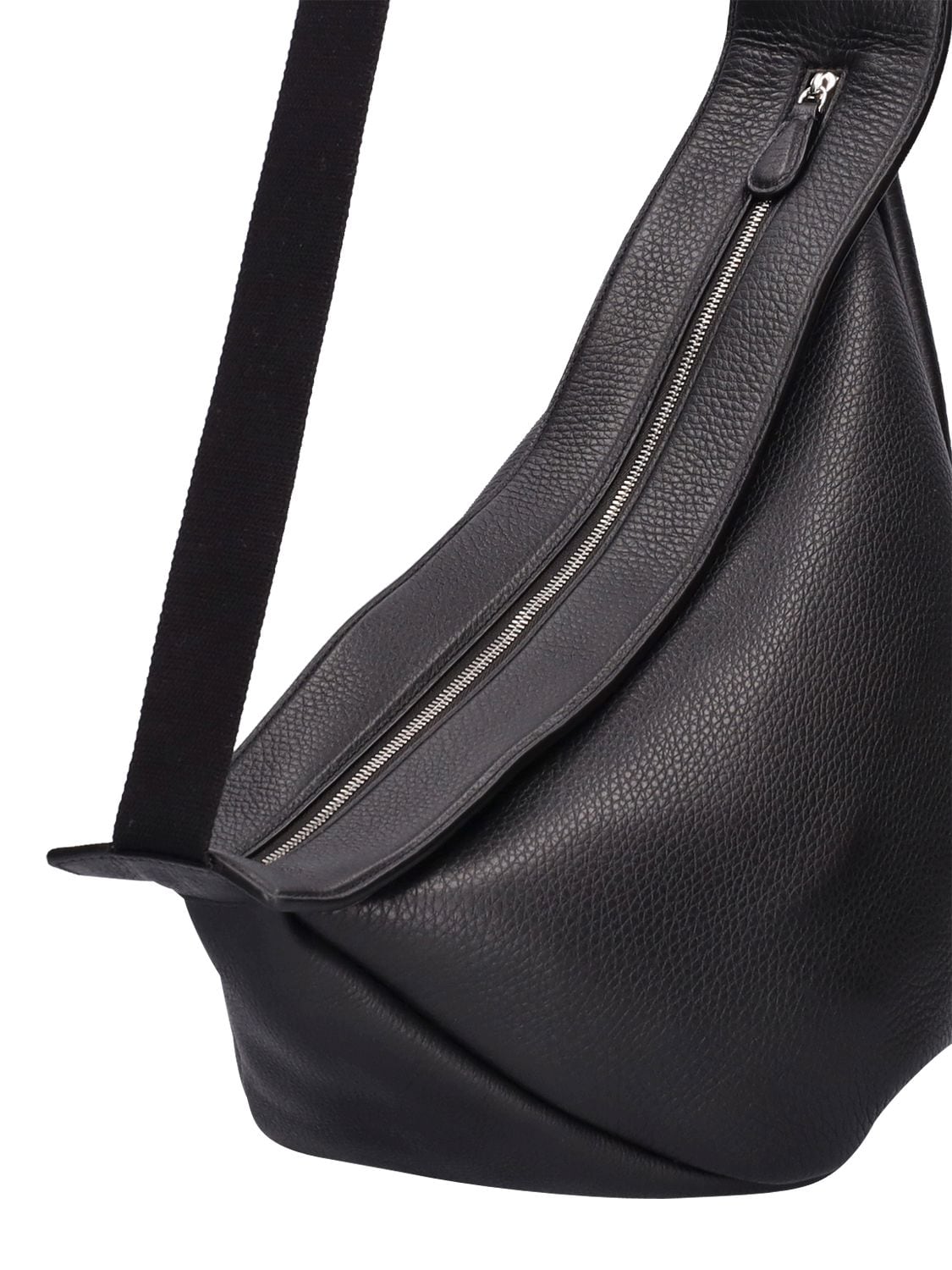 Shop The Row Large Slouchy Banana Grain Leather Bag In Black Pld