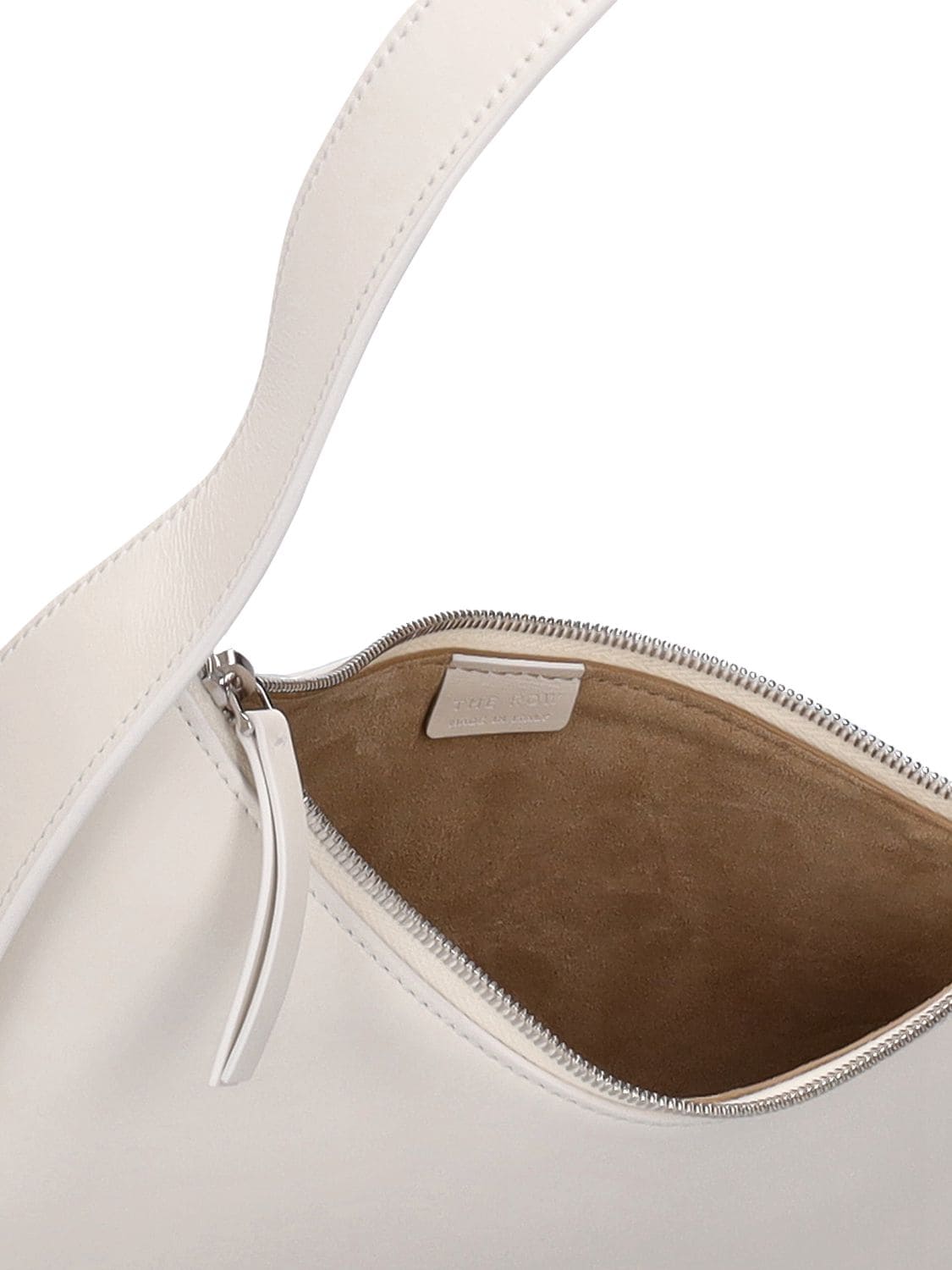 Shop The Row Smooth Leather Half Moon Shoulder Bag In New Ivory Pld