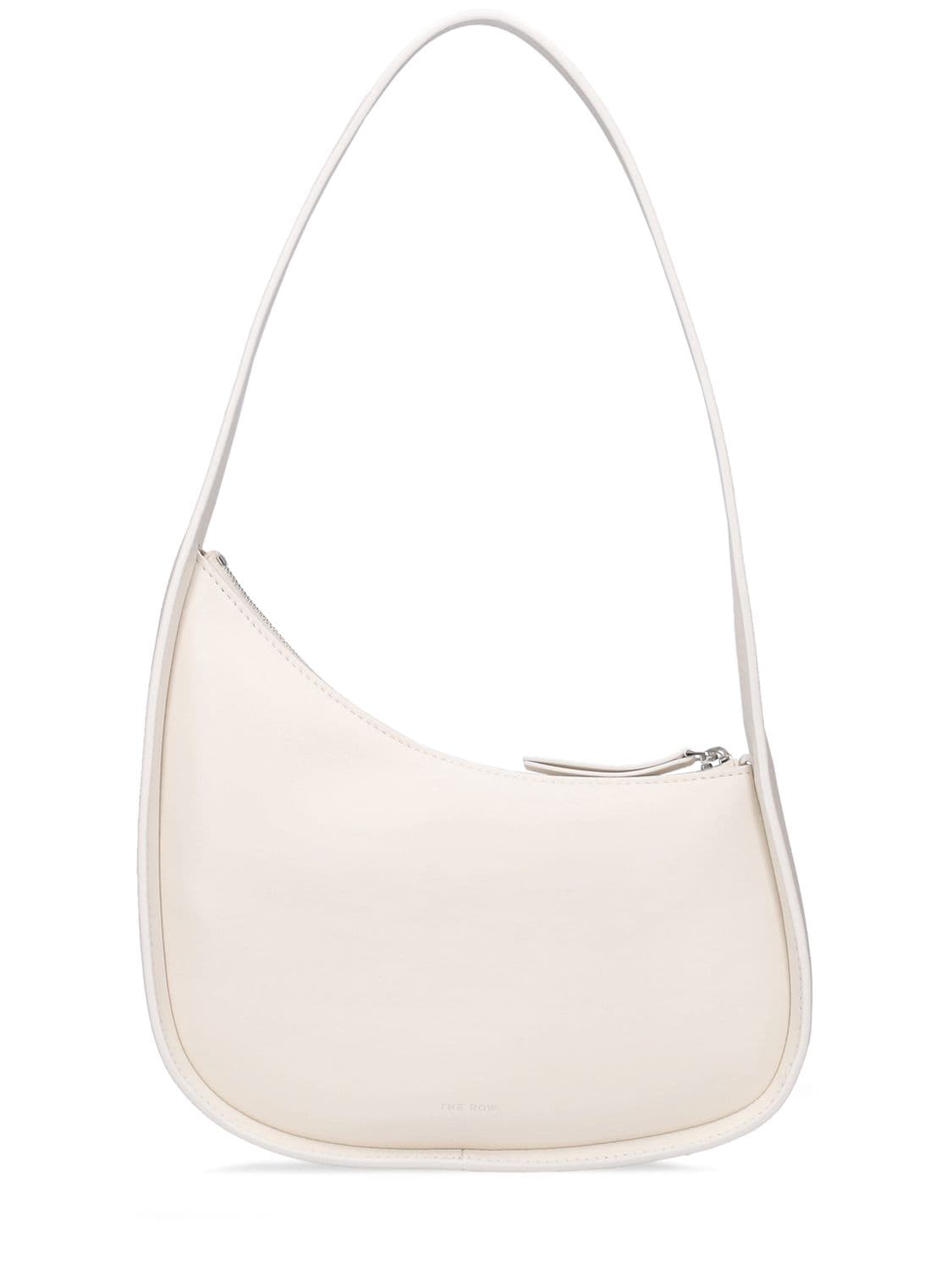 The Row Smooth Leather Half Moon Shoulder Bag In New Ivory Pld