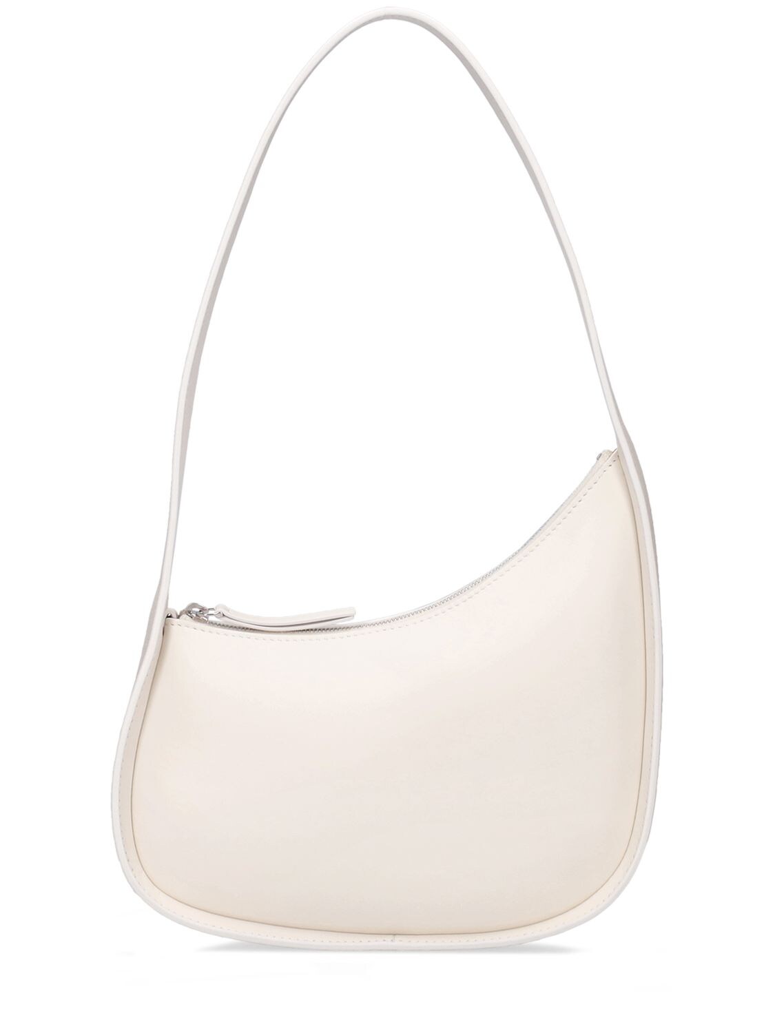 Shop The Row Smooth Leather Half Moon Shoulder Bag In New Ivory Pld