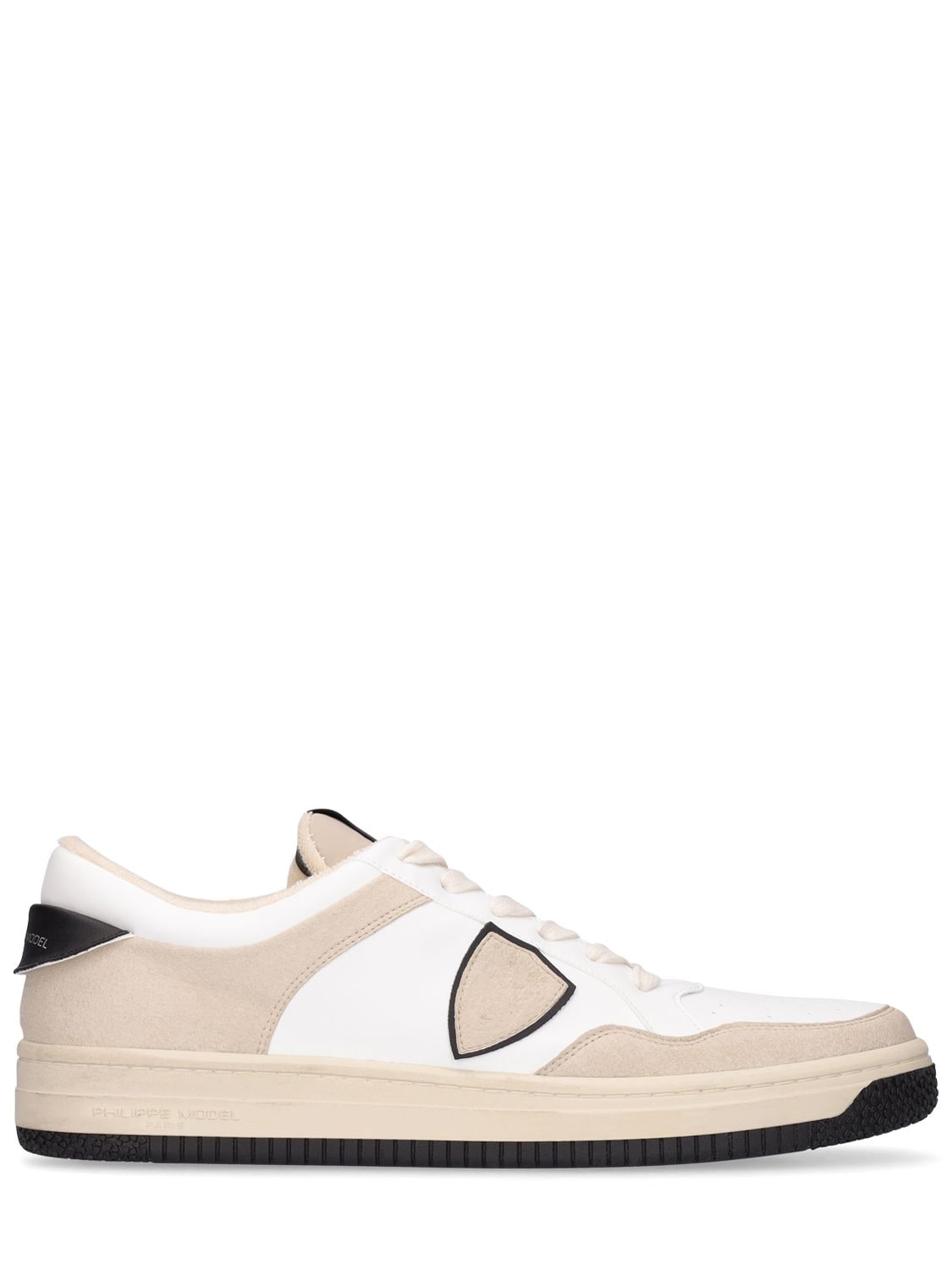 PHILIPPE MODEL - Lyon leather sneakers - White/Beige | Luisaviaroma