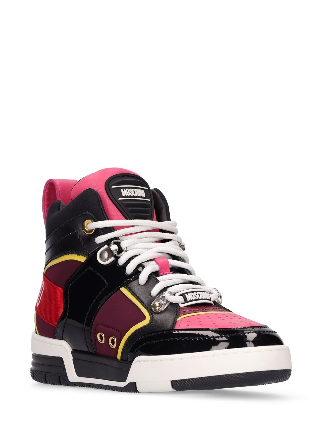 Moschino 40mm Faux Leather High Top Sneakers In Multi | ModeSens