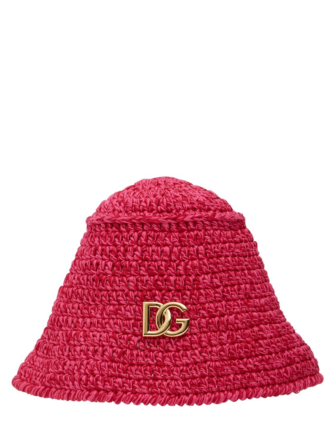 Dg Logo Cotton Knit Bucket Hat
