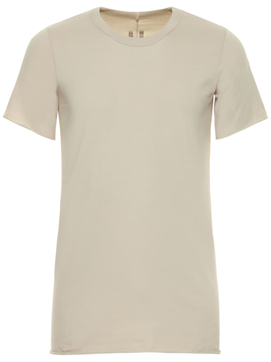 Rick Owens Cotton Jersey T-shirt In Pearl