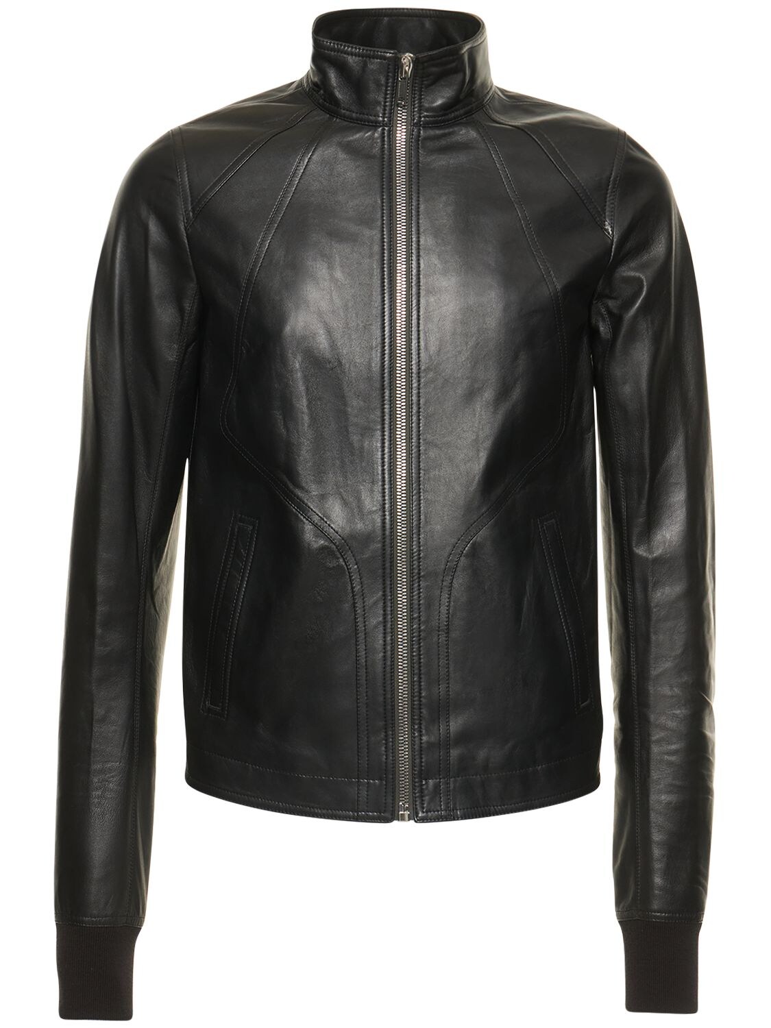 Pre-owned Rick Owens Intarsia Leather Jacket 'black' | ModeSens