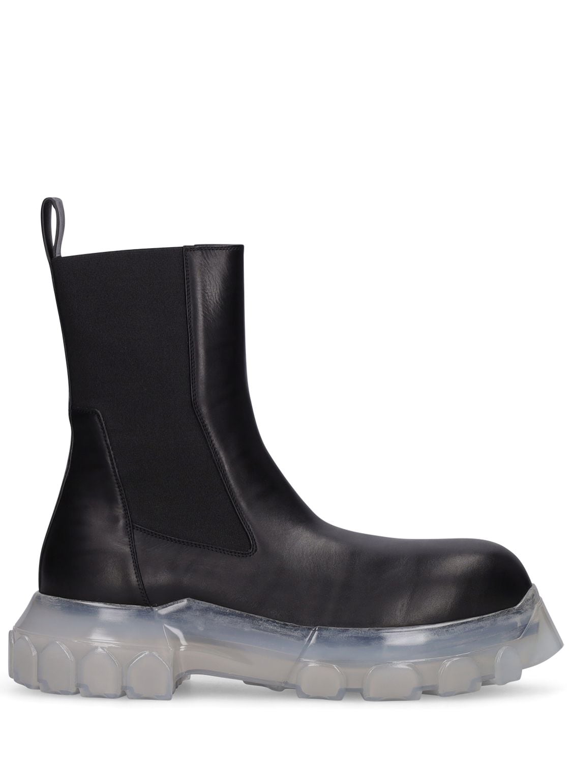 Rick Owens Black Beatle Bozo Tractor Leather Chelsea Boots | ModeSens