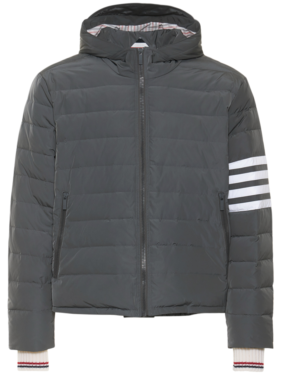 Thom Browne Tech down jacket w/ 4 bar Med Grey Luisaviaroma