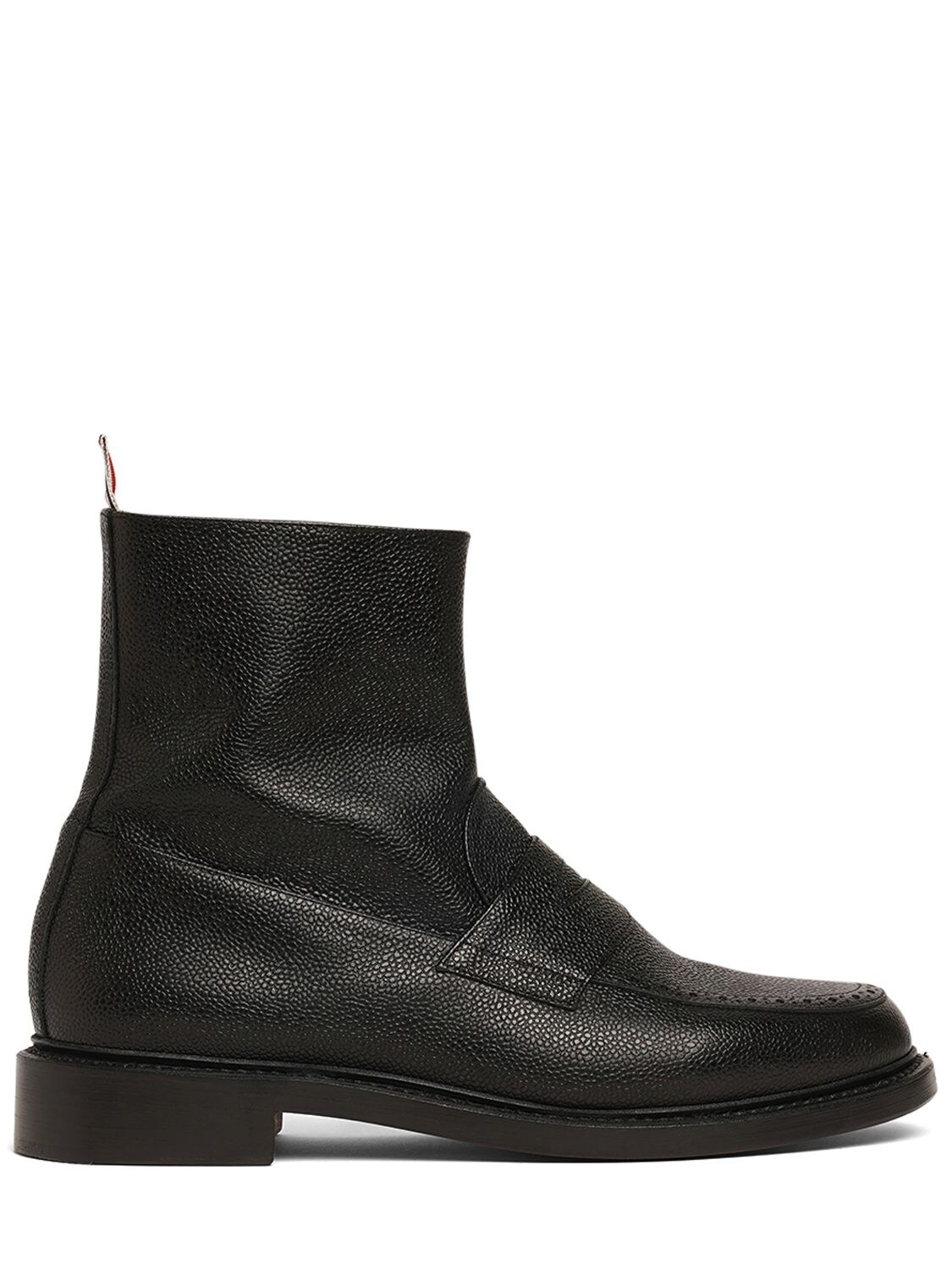 THOM BROWNE Penny Loafer Leather Ankle Boots