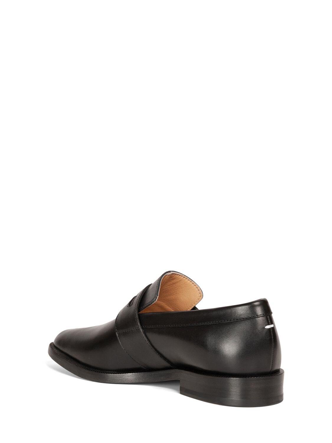 Shop Maison Margiela 20mm Tabi Brushed Leather Loafers In Black