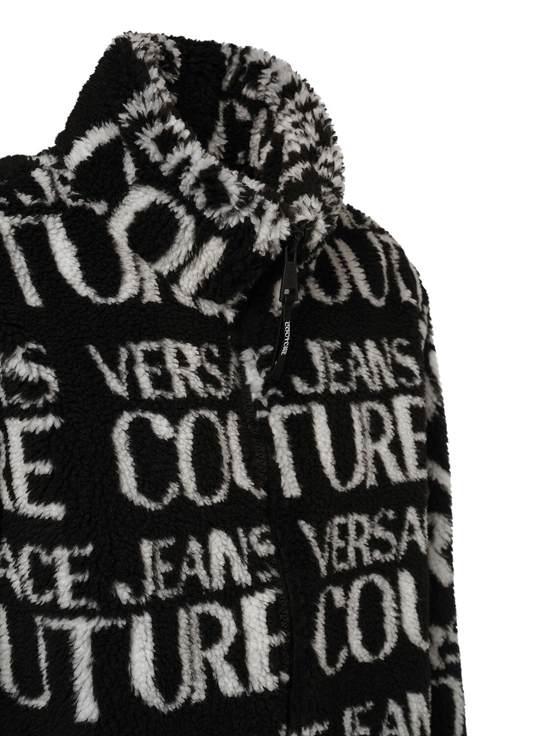 Versace Jeans Couture Teddy Monogram Jacquard Fleece Jacket in Black for  Men