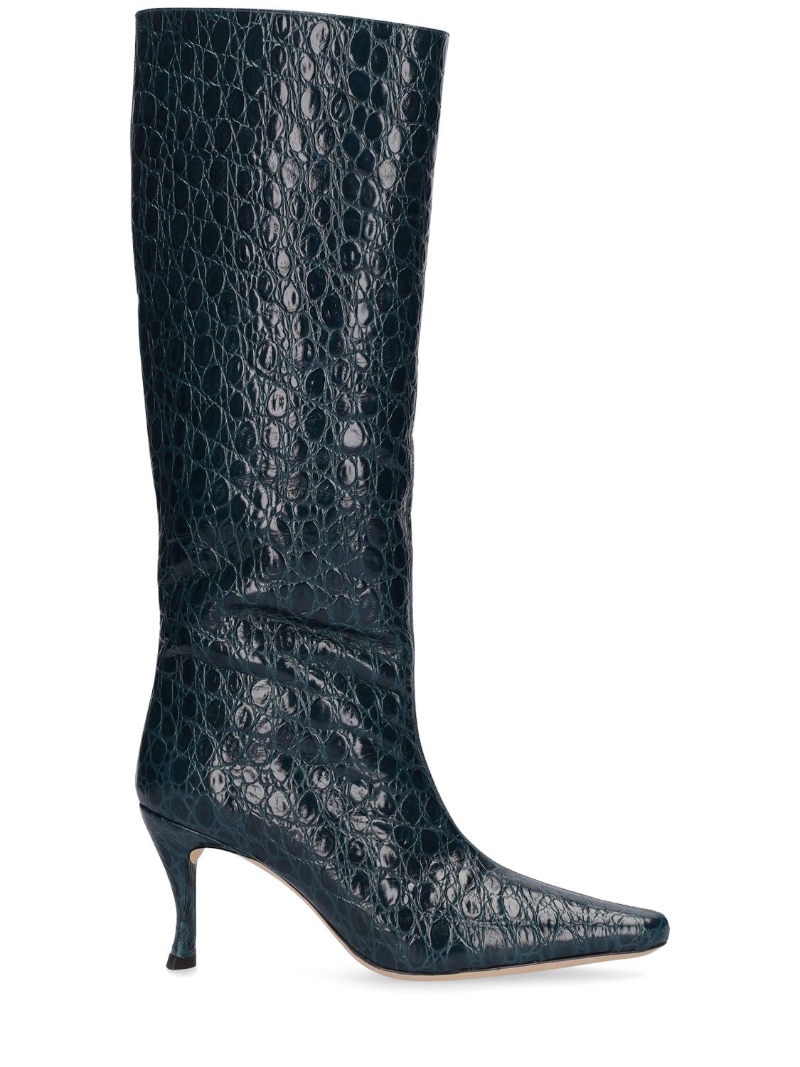 80mm Stevie Embossed Leather Tall Boots