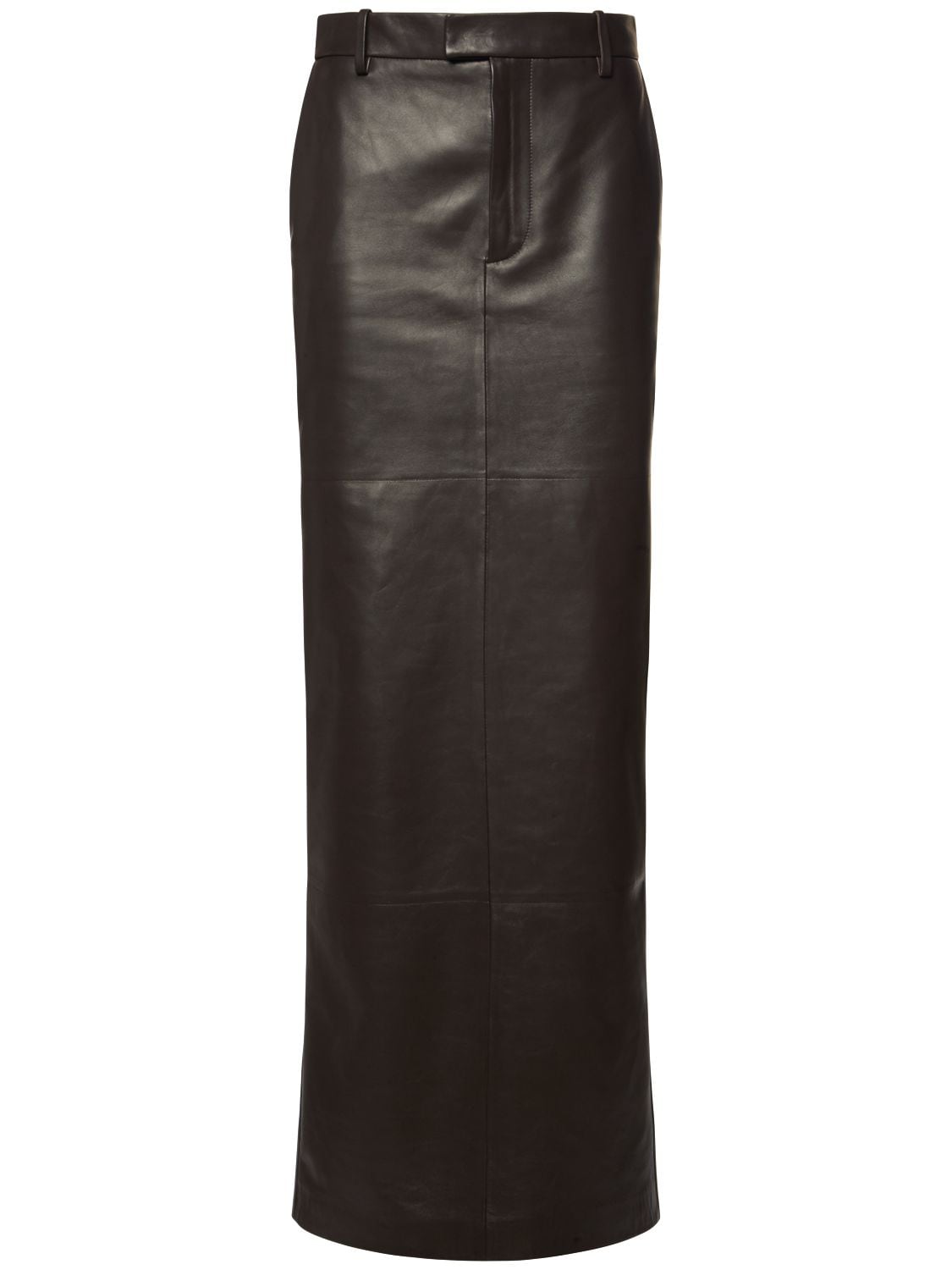 Bottega Veneta Long Leather Skirt In Fondant | ModeSens