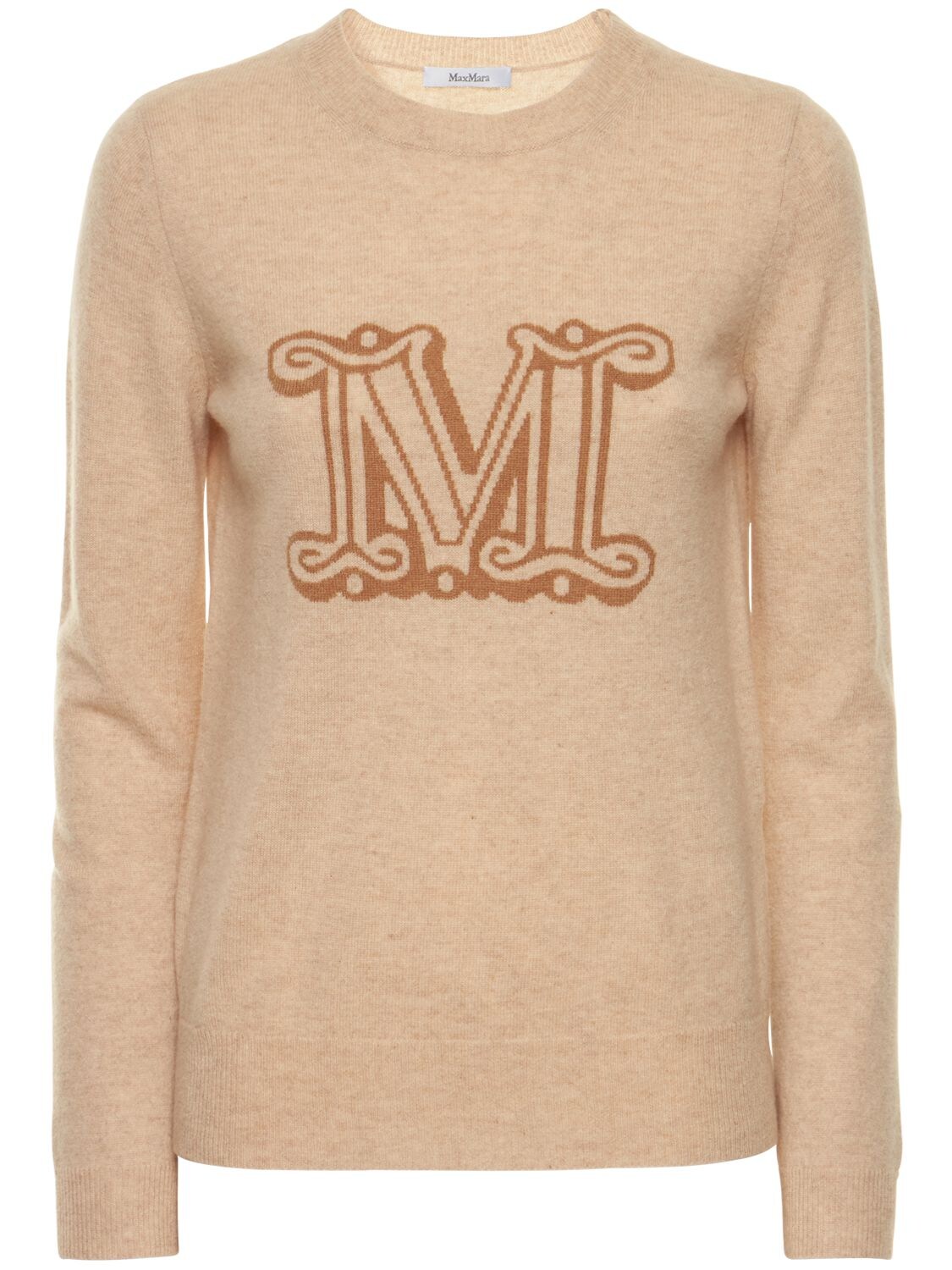 MAX MARA BIMBA LOGO JACQUARD CASHMERE SWEATER