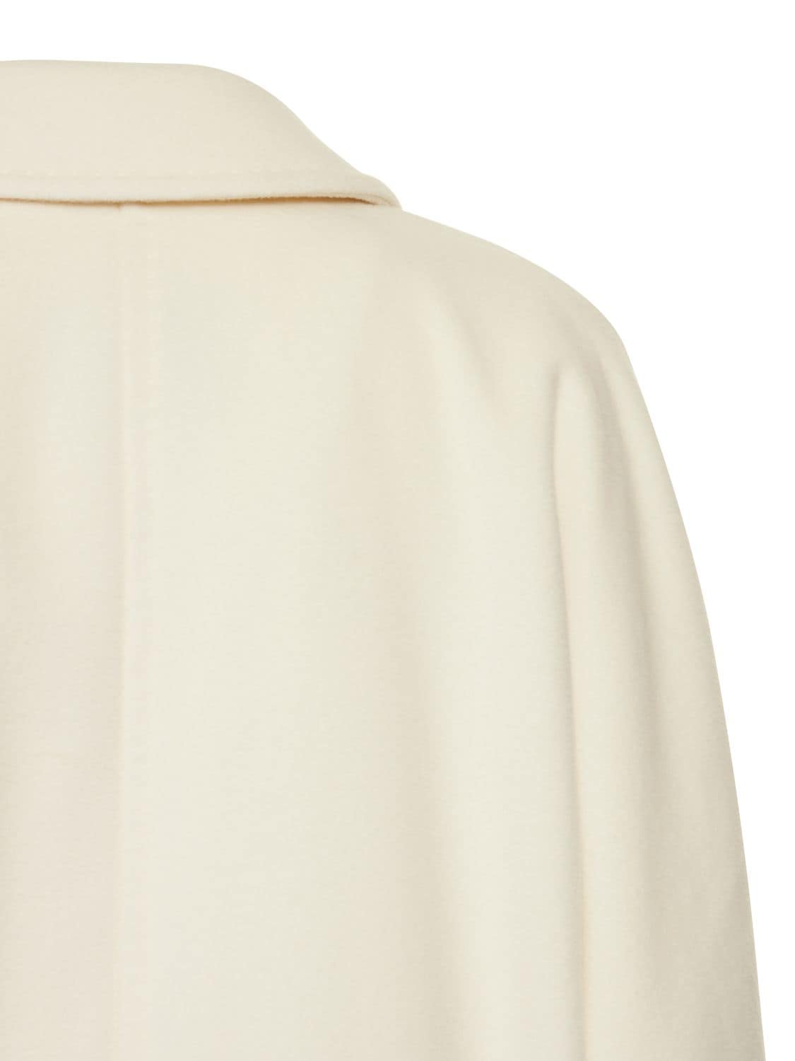 Max Mara Guinea Notched-lapels Wool-blend Coat In White