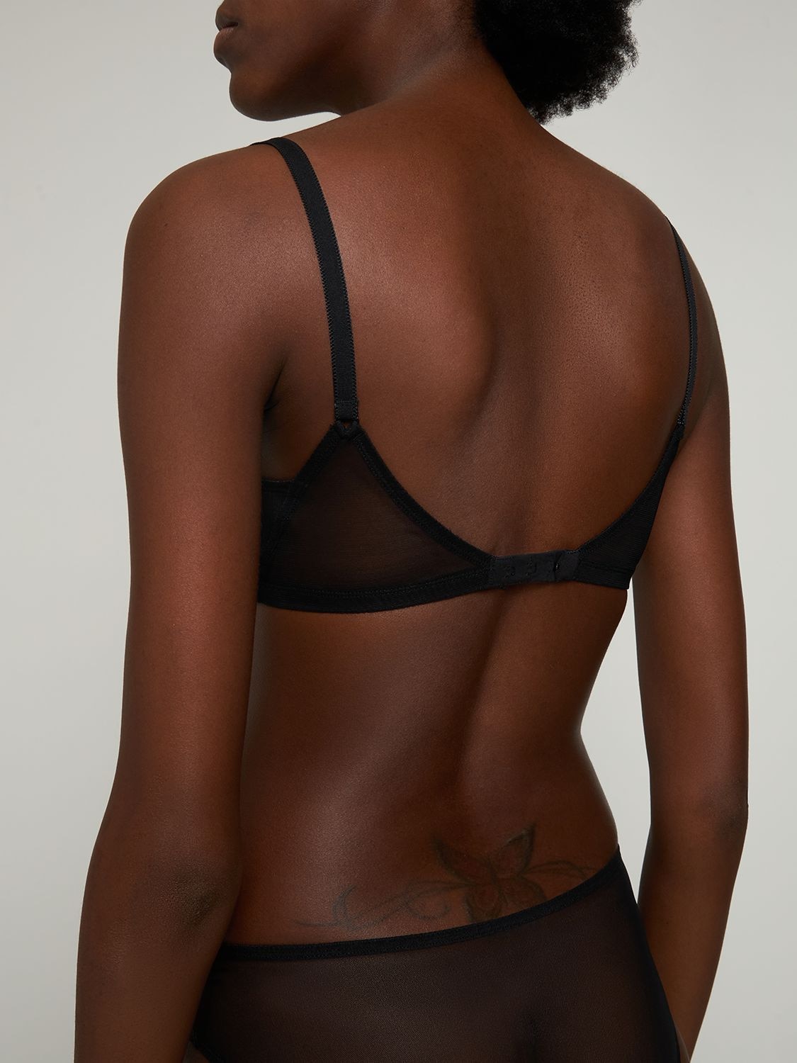 Shop Eres Providence Wireless Tulle Triangle Bra In Black