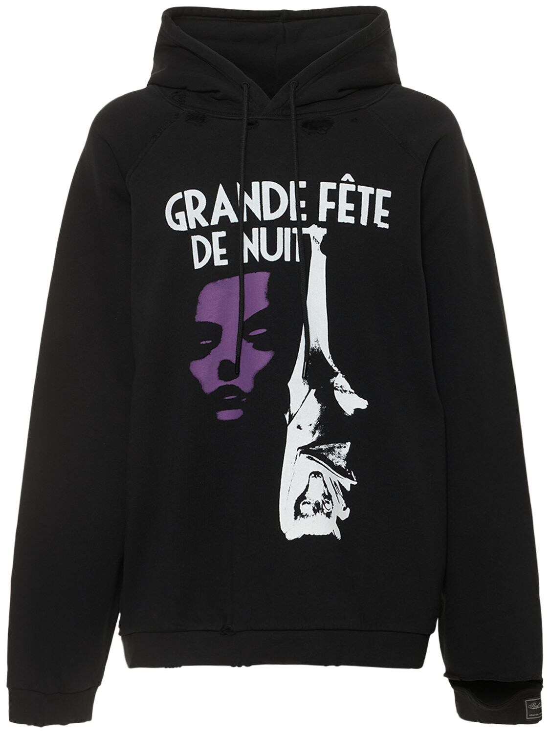 Raf Simons - Grand fete oversize cotton jersey hoodie - | Luisaviaroma