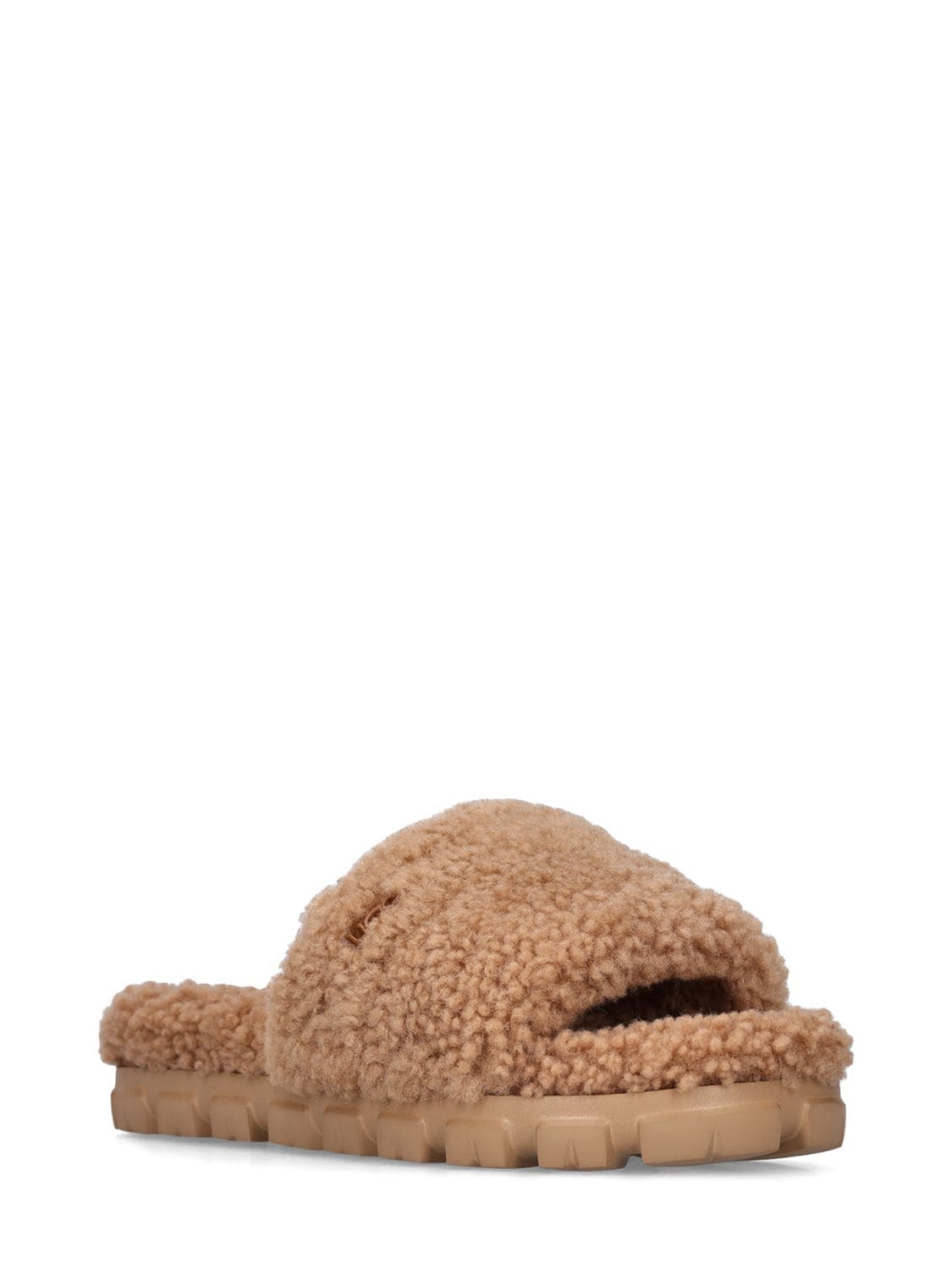 Shop Ugg 20mm Cozetta Curly Slides In Tan
