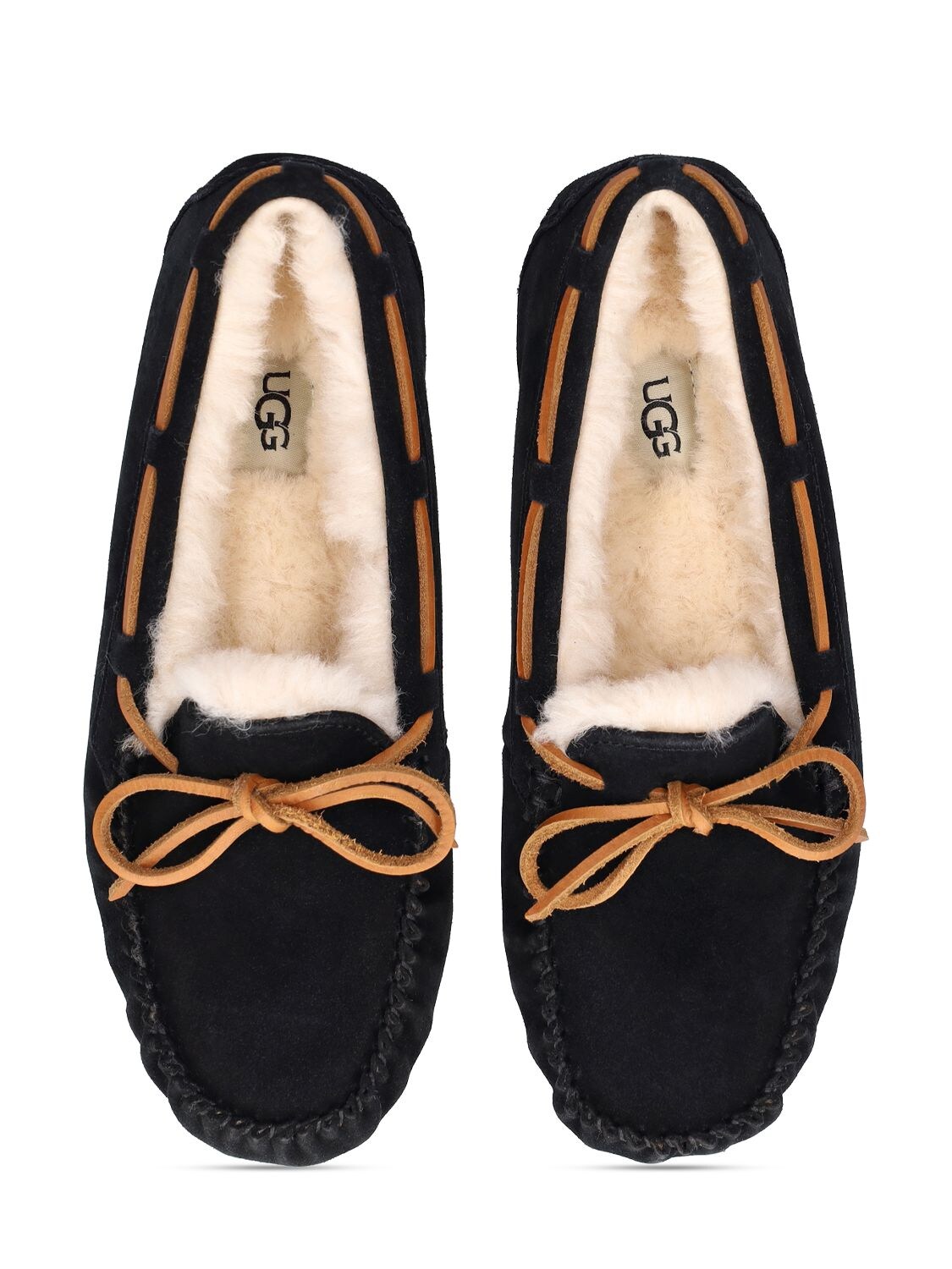Shop Ugg 10mm Dakota Shearling Loafers In Black