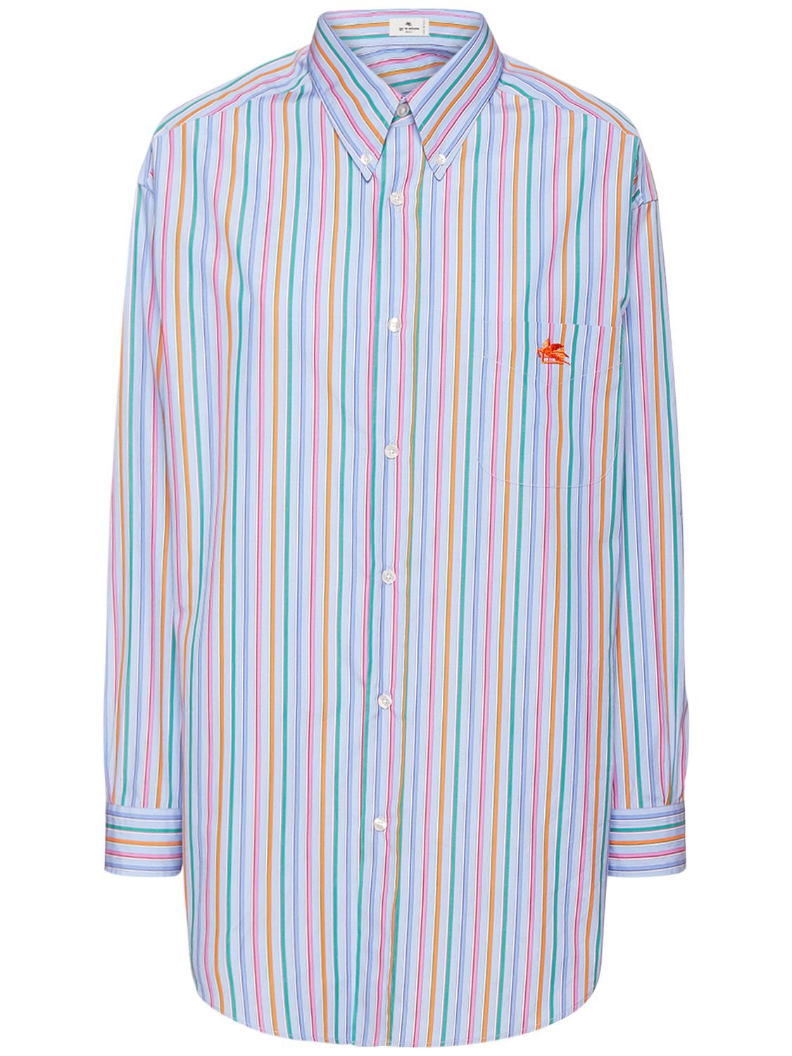 Oversize Striped Cotton Poplin Shirt