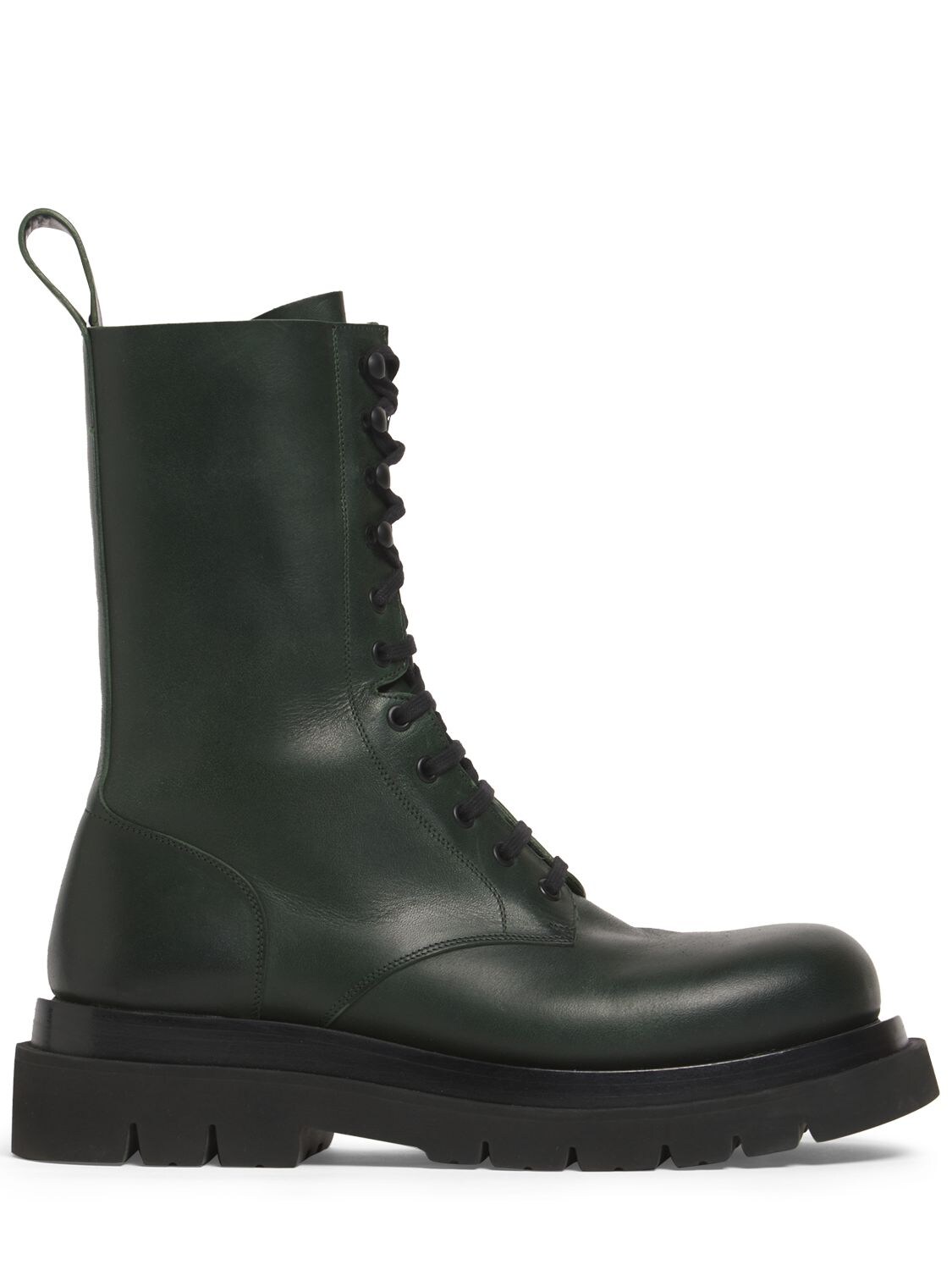 Bottega Veneta - Lug leather combat boots - Bottle Green | Luisaviaroma