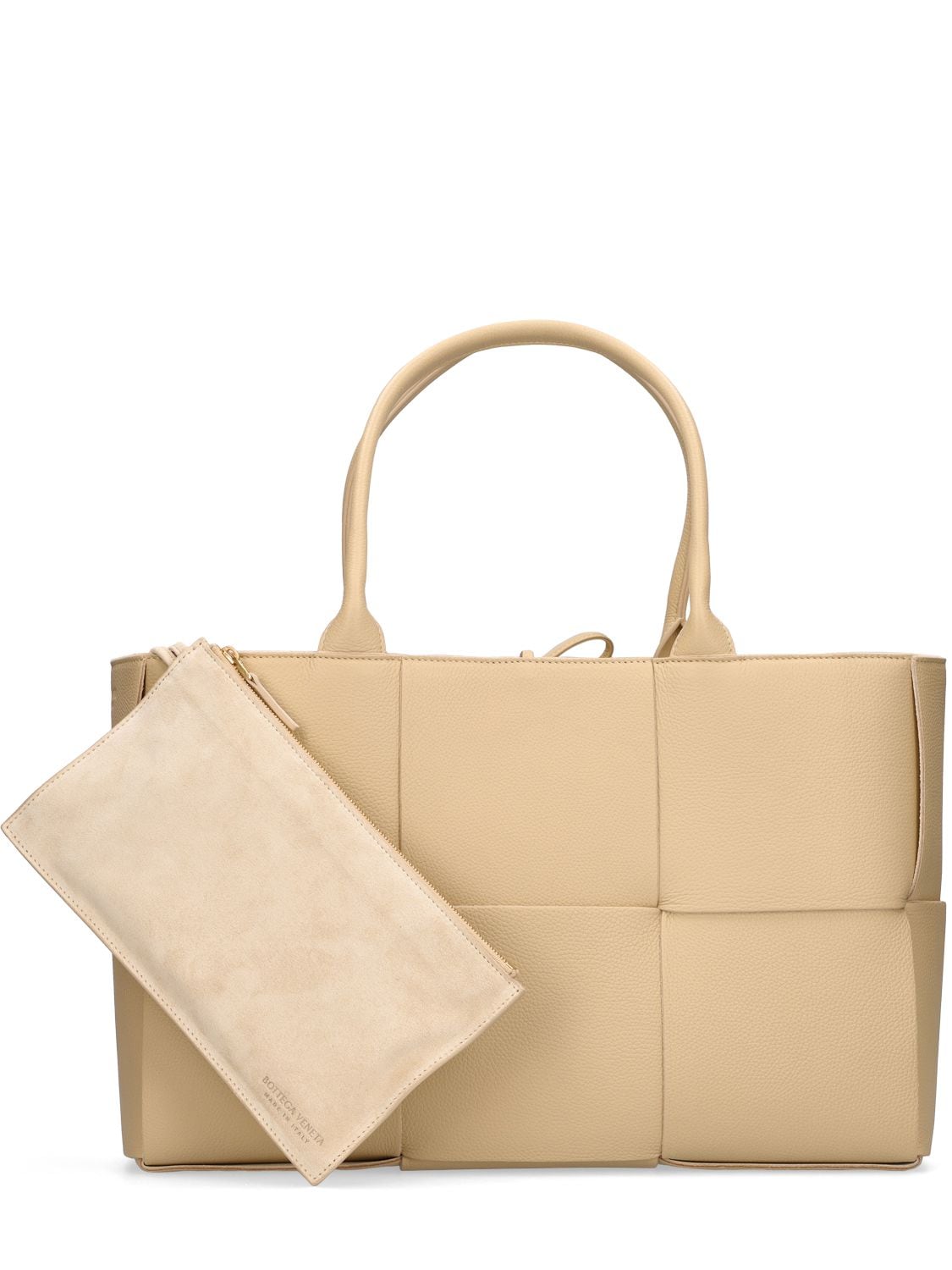 Shop Bottega Veneta Medium Arco Leather Tote Bag In Porridge