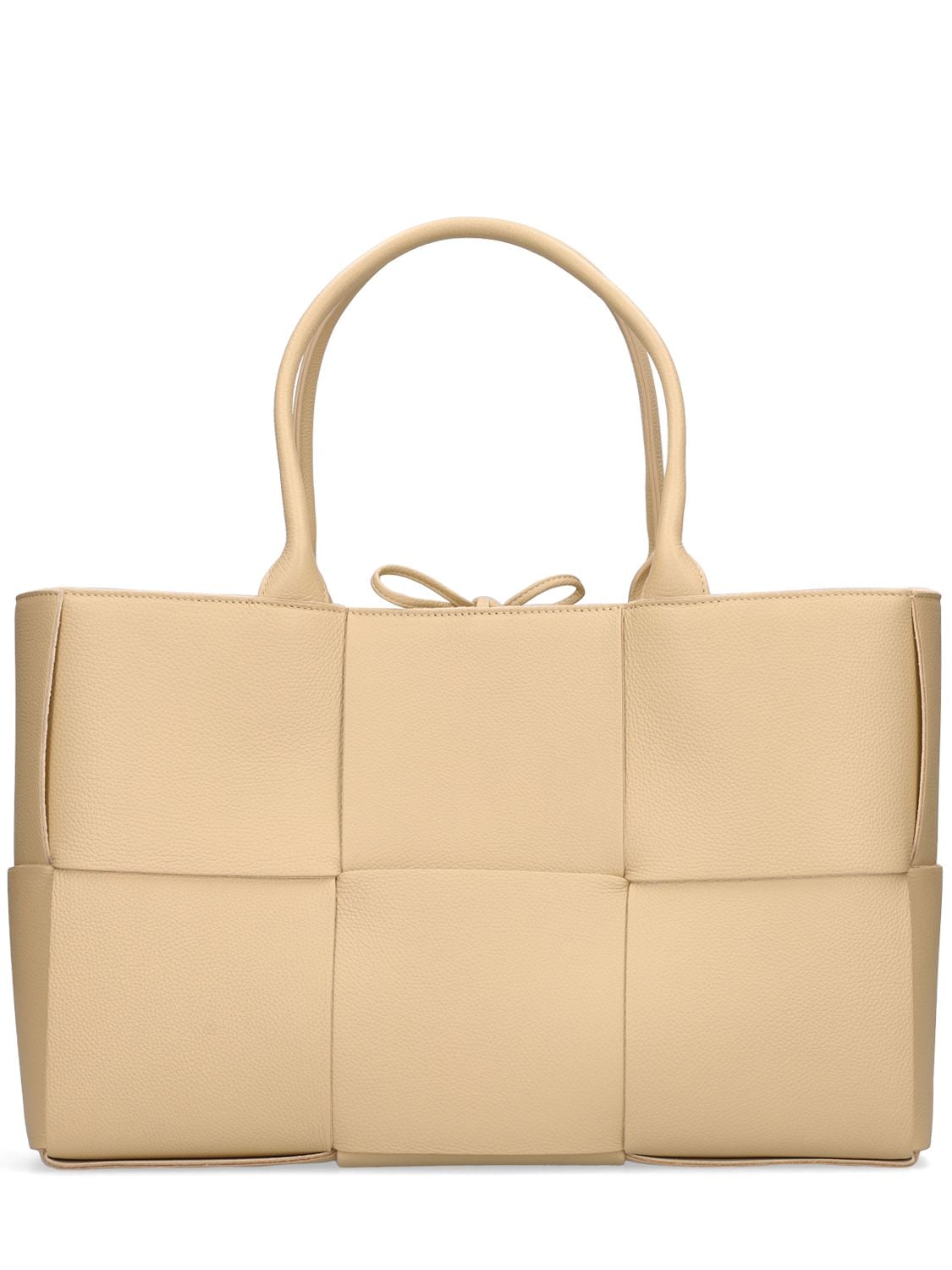 Shop Bottega Veneta Medium Arco Leather Tote Bag In Porridge