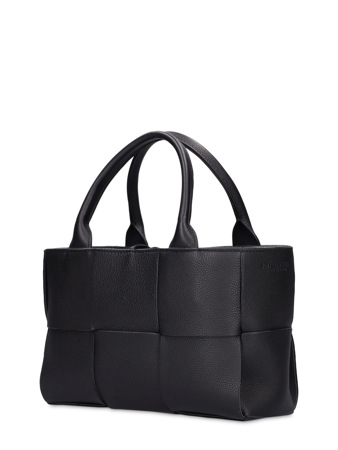 Shop Bottega Veneta Mini Arco Leather Tote Bag In Black