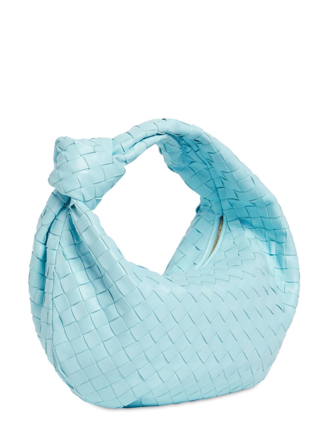 Shop Bottega Veneta Teen Jodie Leather Shoulder Bag In Light Blue