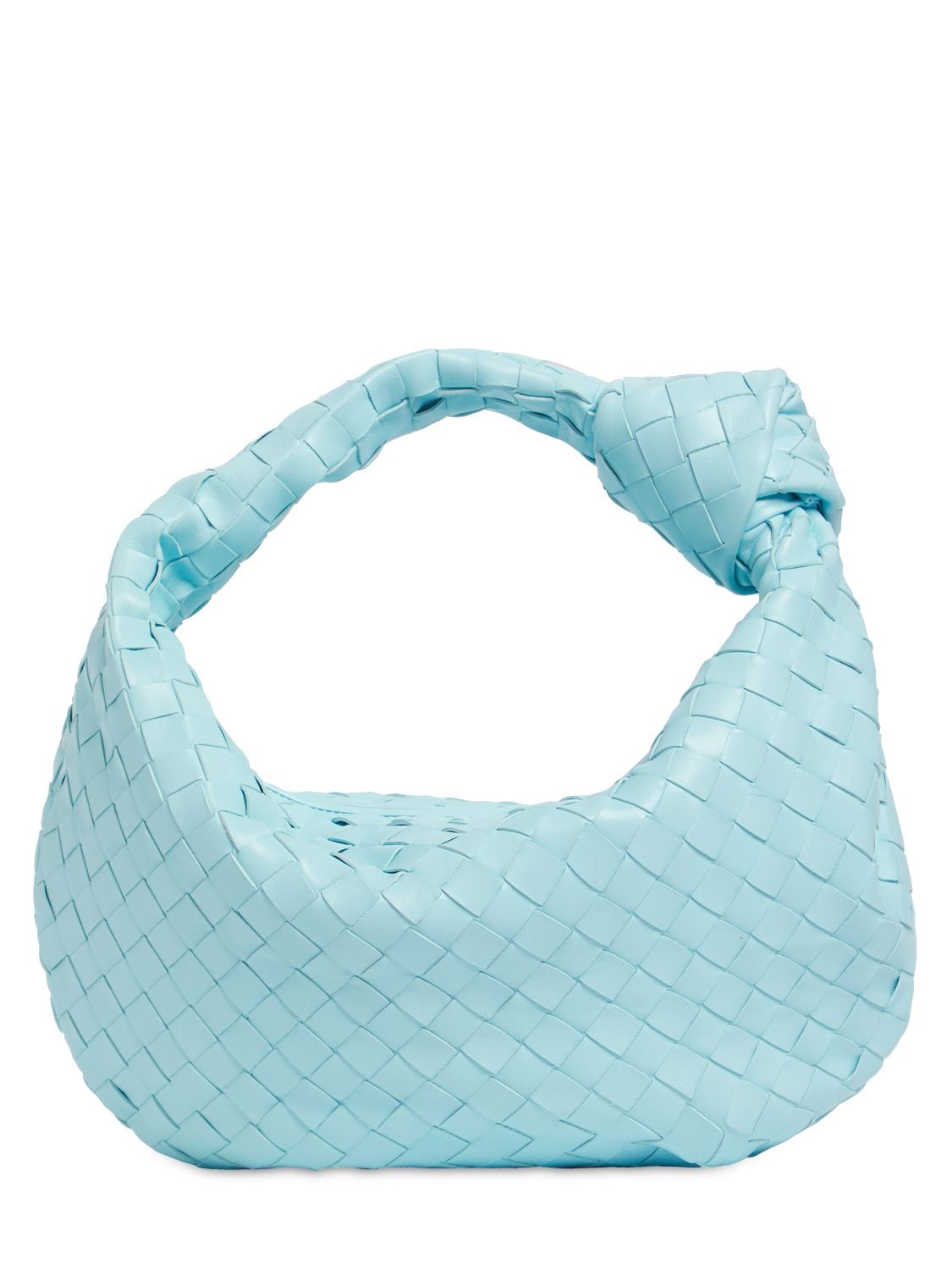 Shop Bottega Veneta Teen Jodie Leather Shoulder Bag In Light Blue